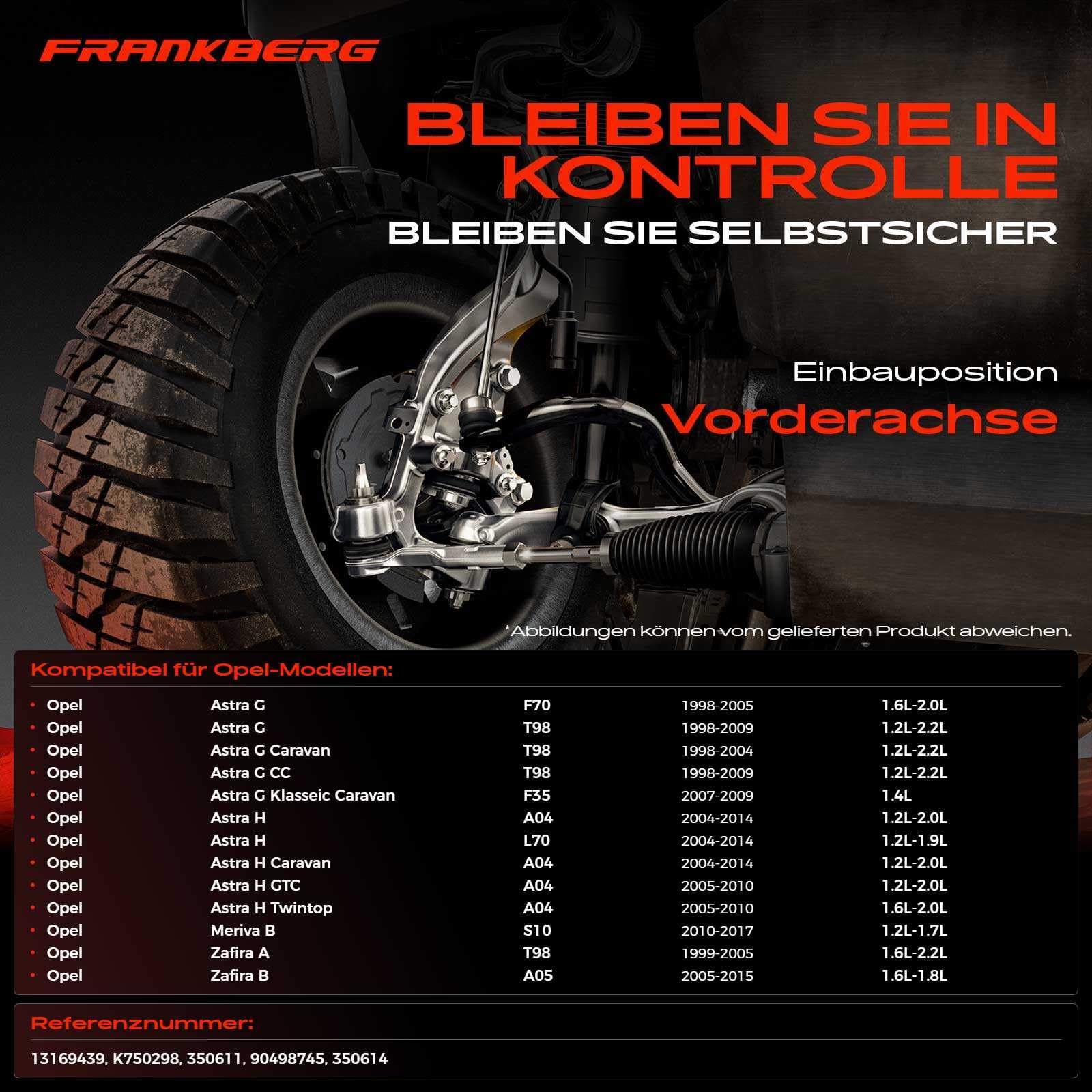 Frankberg 2x Koppelstange Stabilisator Vorne Kompatibel mit Astra G F67 Astra H A04 L48 Astra Klasseic A04 Meriva B MPV S10 Zafira A MPV F75 Replace# 350611