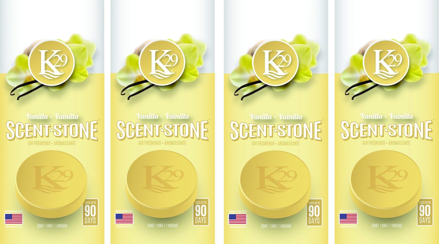 (K16013-4) K29 Stone 'Vanilla' Air Freshener, (Pack of 4)