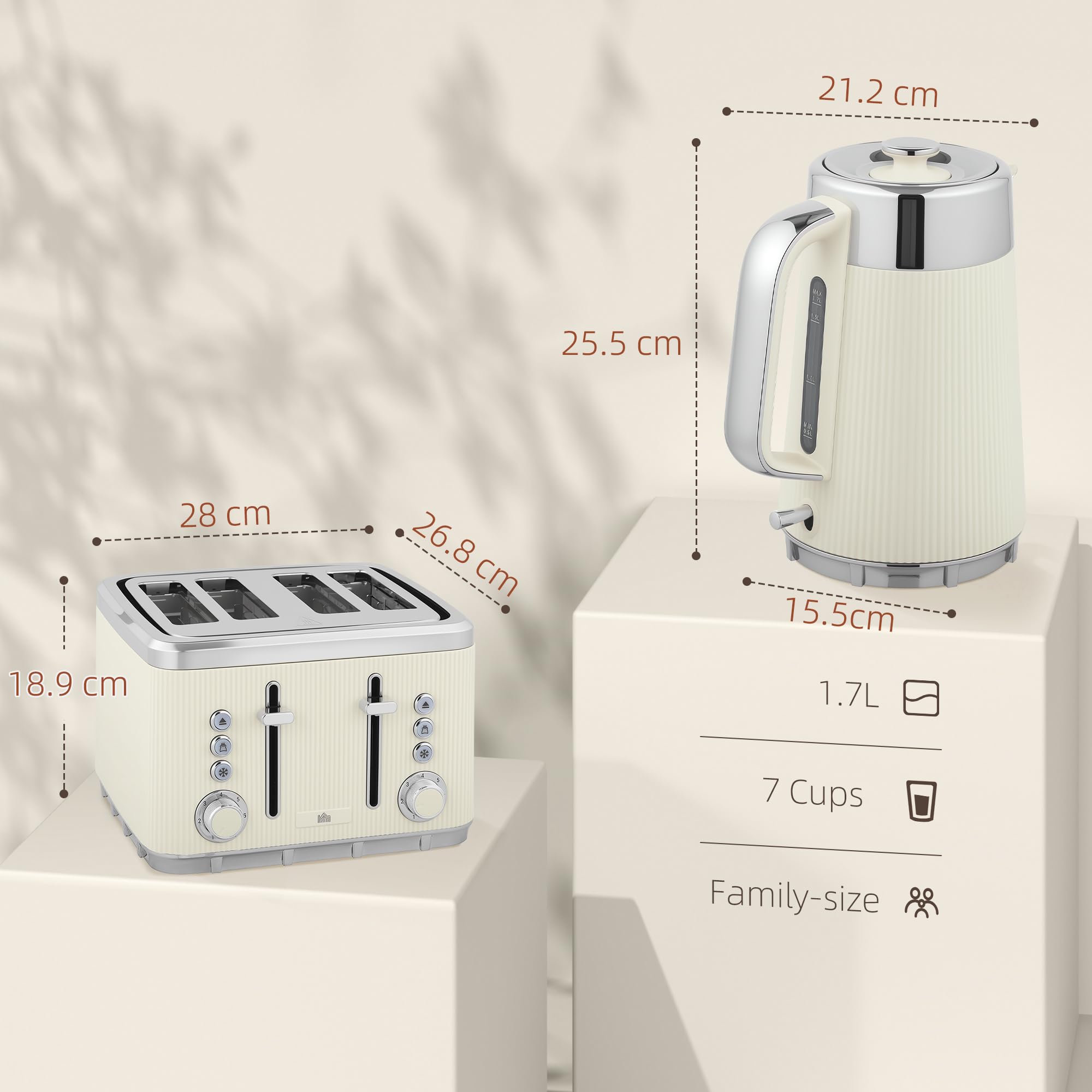 Hervidor Eléctrico de Acero Inoxidable Y Juego de Tostadora de 4 Rebanadas con Hervido Rápido Y Controles de Dorado Ajustables para Cocina Moderna
