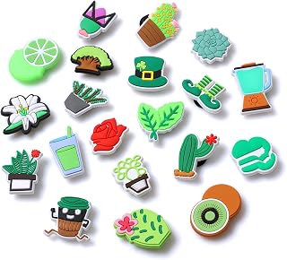 20pcs Shoe Charms for Clog Shoes, Different Plant Shape Fresh Color PVC Clog Charms Pins, Cute Pattern Shoe Decoration Charms for Sandals Shoe Decoration