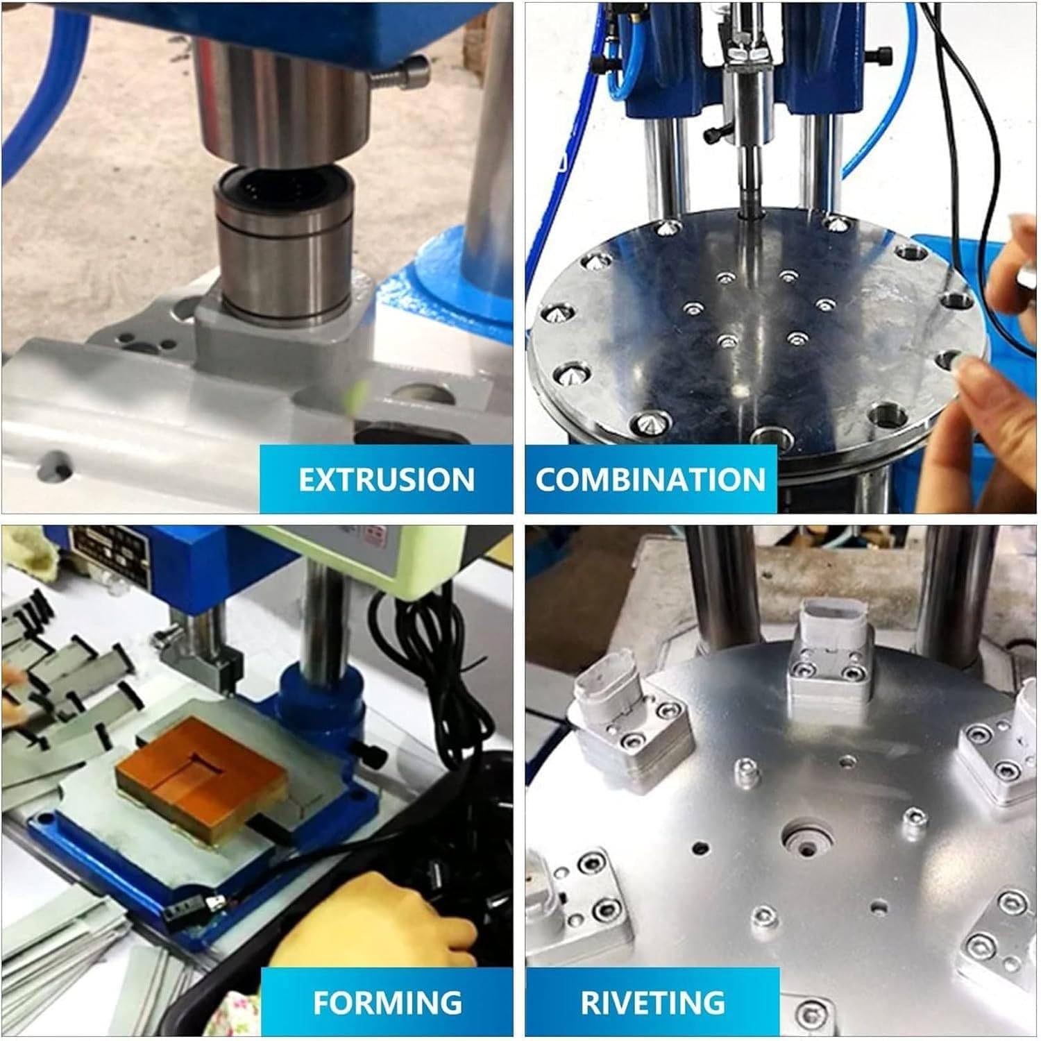 Perforatrice pneumatica verticale, punzonatrice ad alta precisione da 200 kg/300 kg, con pulsanti o pedale per rivettatura da banco