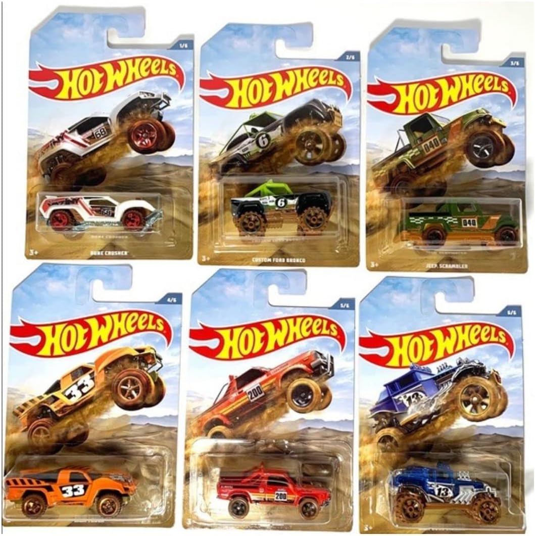 Hot Wheels 2019 Off Road Baja Truck Series Complete Set of 6 1/64 Scale Diecast Vehicles
