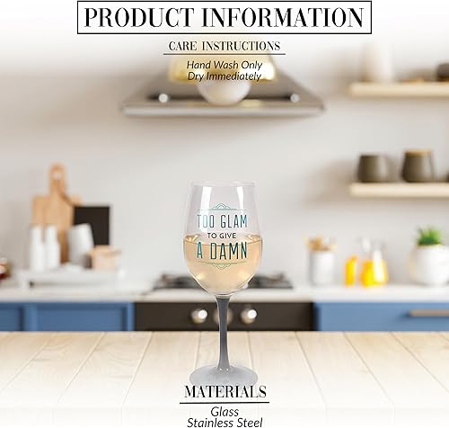 Miniatura 2 de Pavilion Gift Company Pretty Inappropriate Too Glam To Give A Damn - Portavelas para copa de vino, color azul