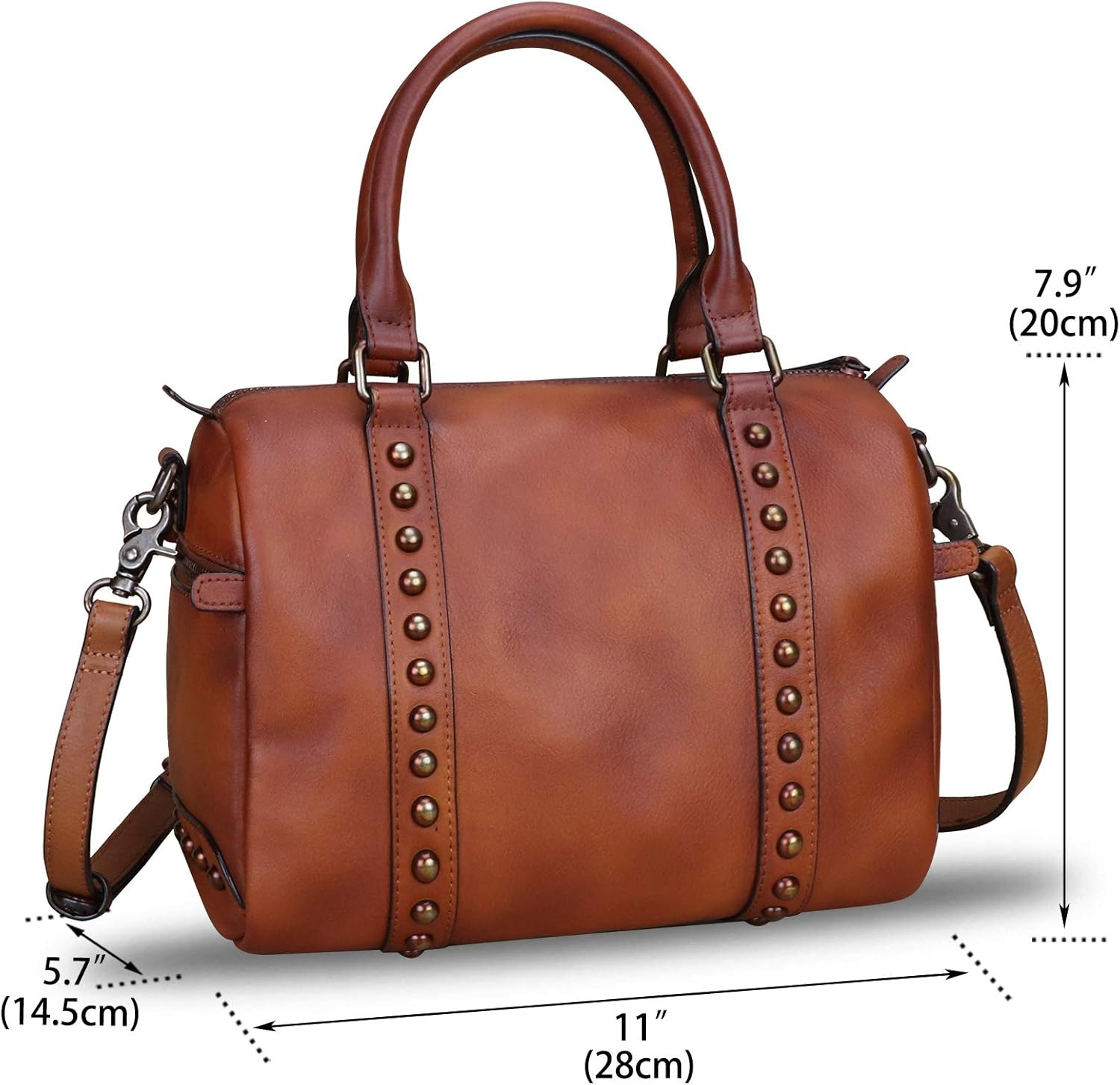 Miniatura 5 de Bolsos de cuero genuino para mujer, bolso vintage hecho a mano, bolso cruzado
