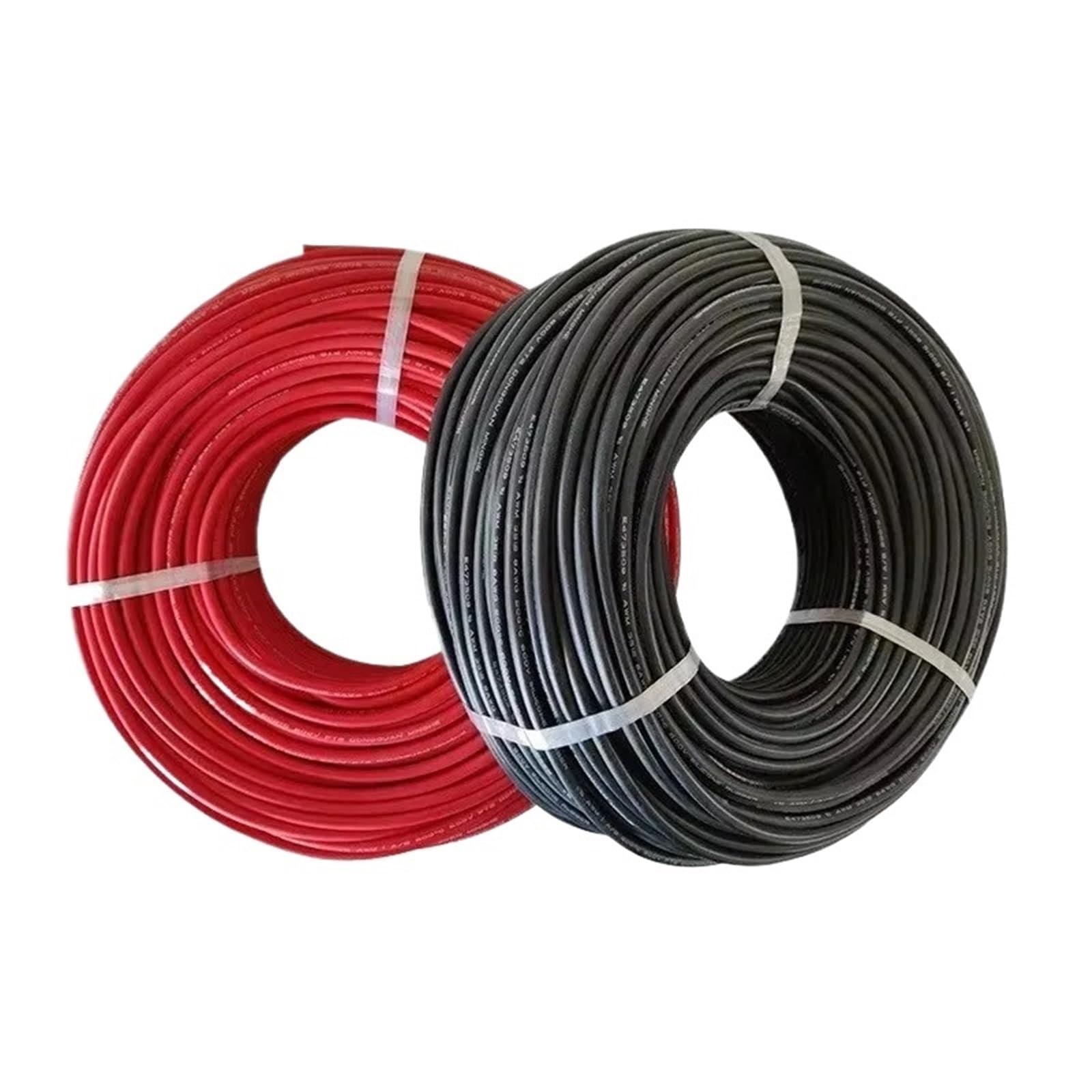 Cable Solar fotovoltaico Positivo y Negativo de 100 Metros, 6 mm², 10 AWG, certificación TUV, Color Negro y Rojo.