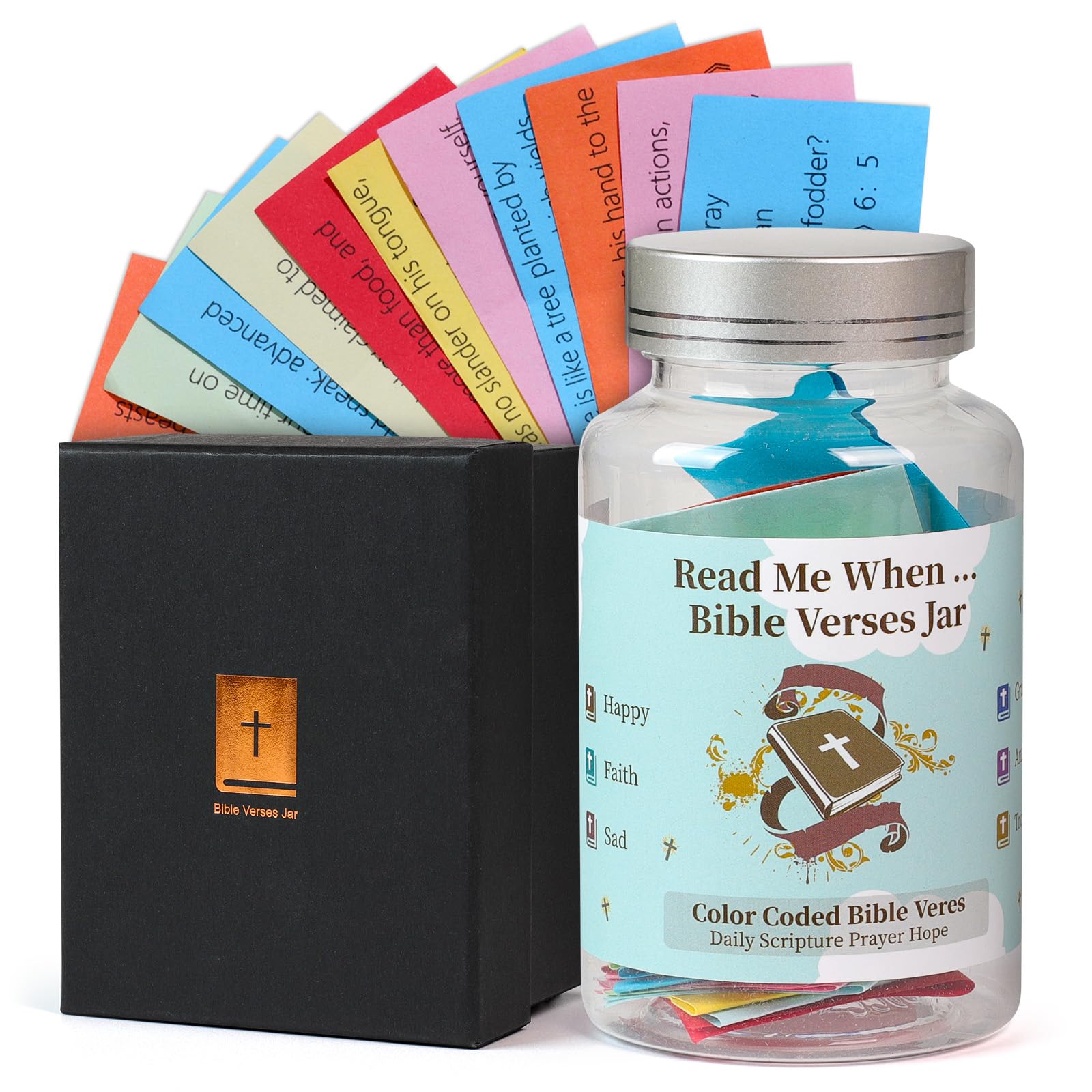 Bible Verse Jar,Christian Gifts for Women,Birthday Gifts For Women Men,Inspirational Bible Jar, Teacher Appreciation, Graduation Gift For Her.