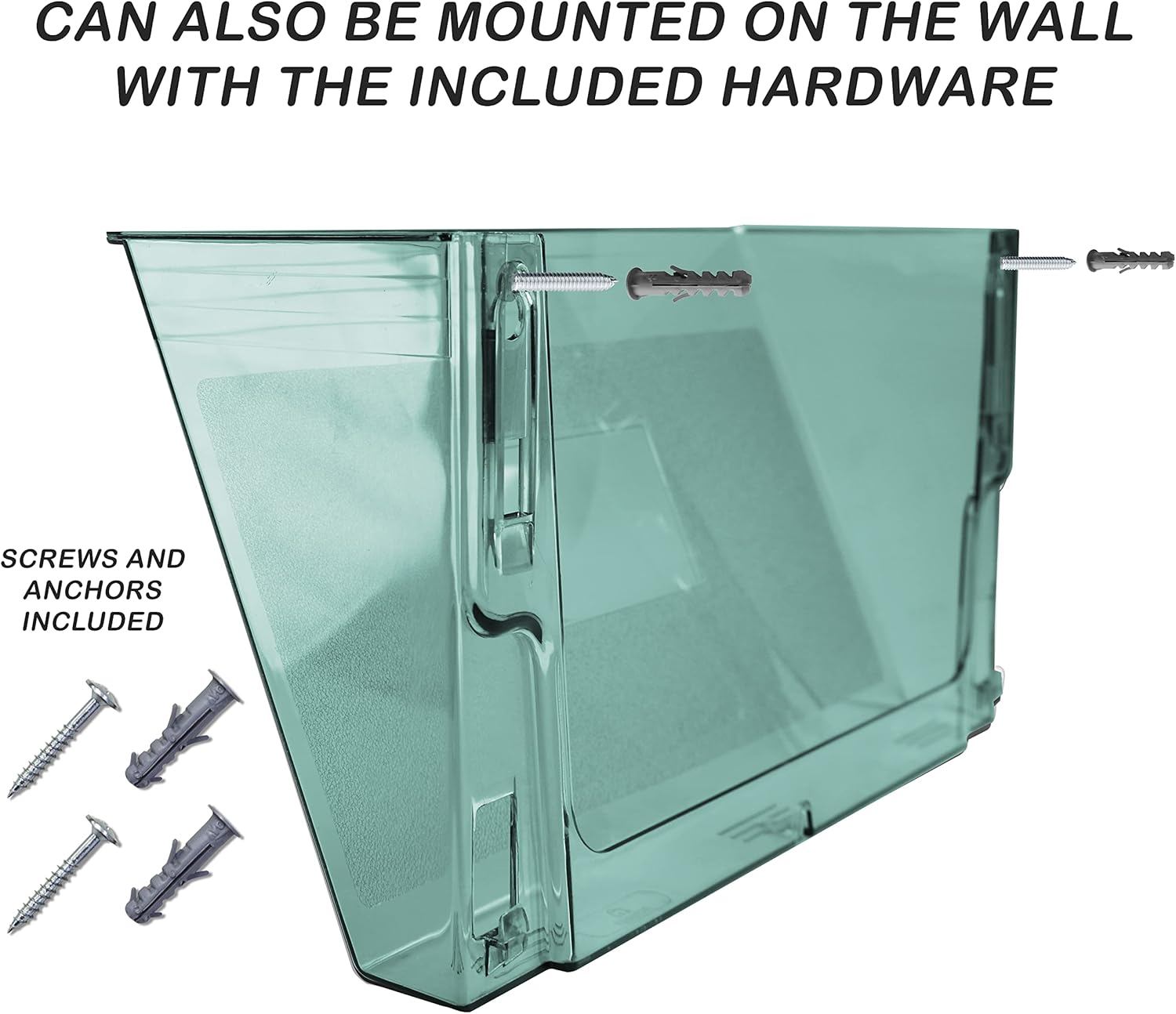 Acrimet 2 Pockets Wall Mount File Holder Organizer Letter Size, Clear Green Color (Hangers Included) : Office Products