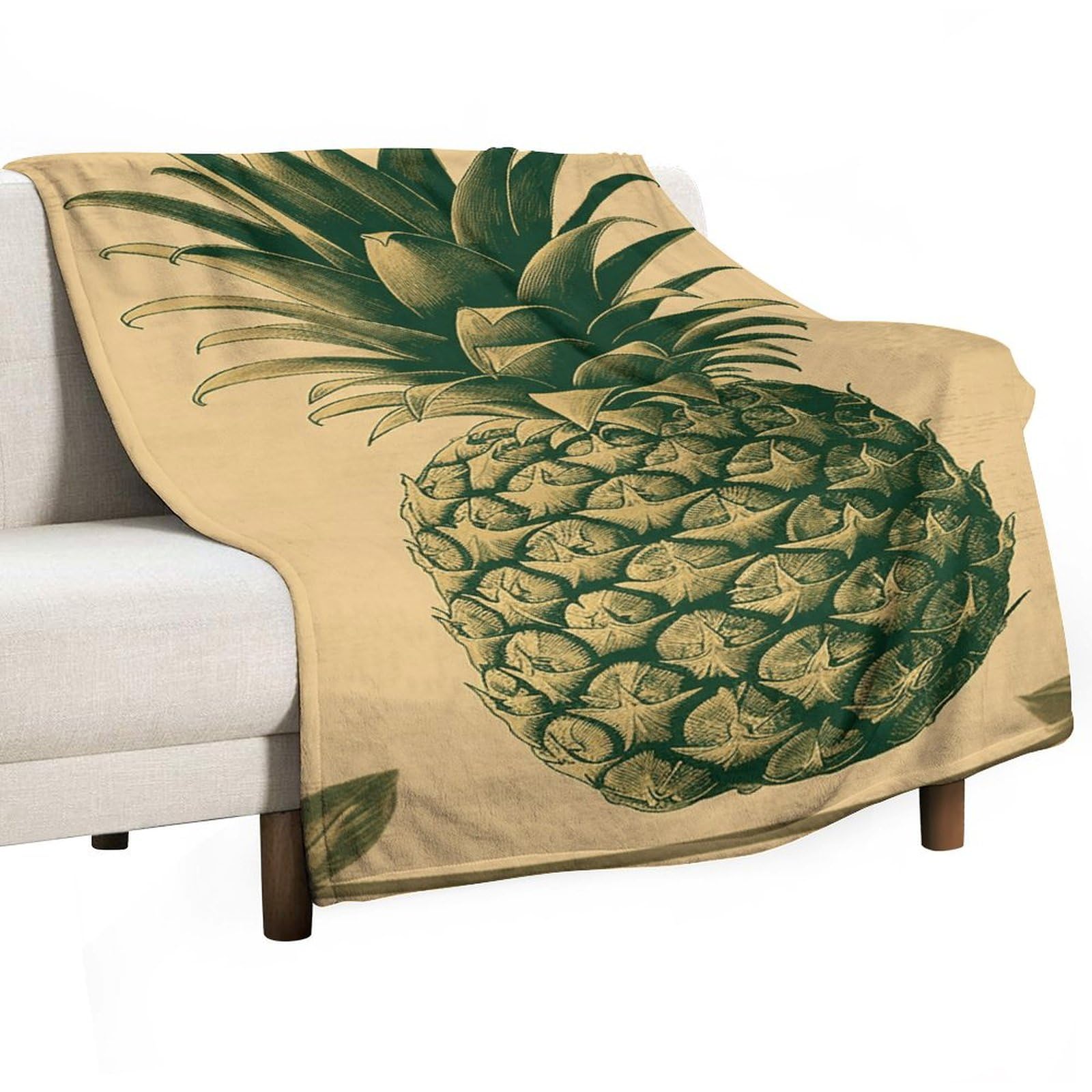 Plaid ananas vintage en flanelle douce et chaude haut de gamme