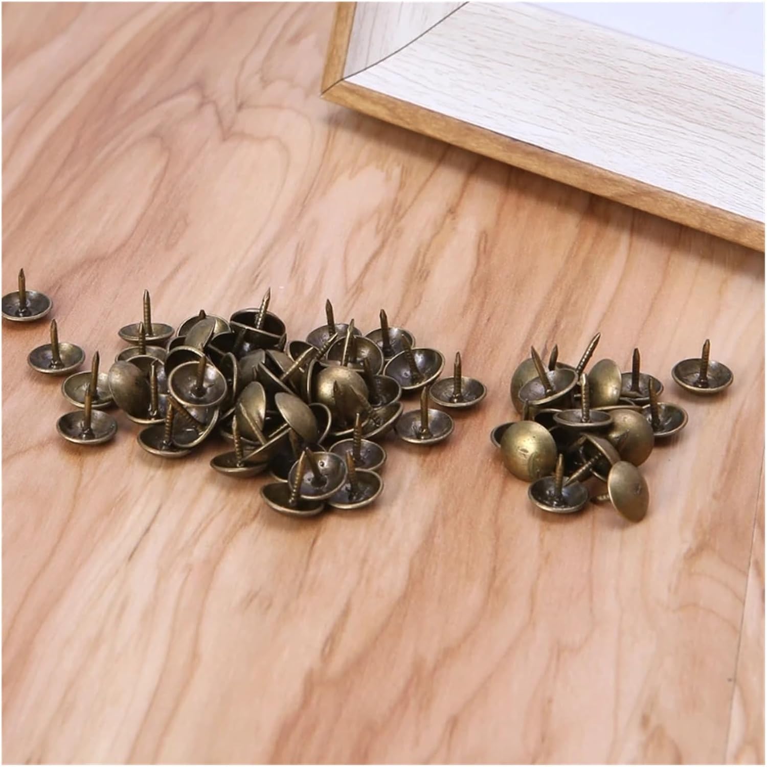 100pcs Antique Brass Bronze Upholstery Nails Jewelry Gift Wine Case Box Sofa Decorative Tack Stud Pushpin Doornail Hardware(9x9mm)