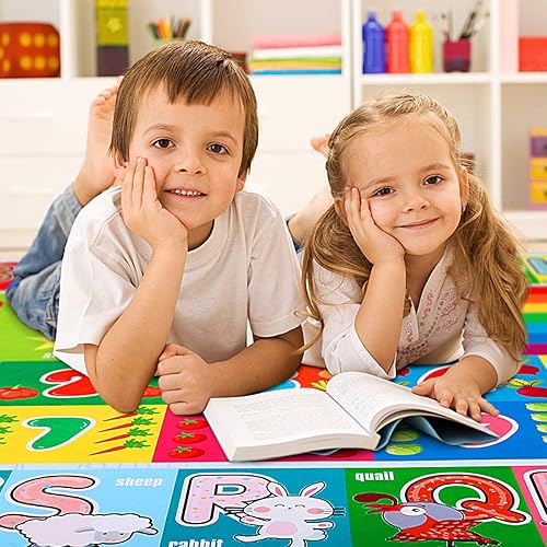 Miniatura 7 de IMIKEYA Playtime Collection - Alfombra educativa ABC, con números y formas, alfombra de juego suave para niños pequeños, alfombra de aprendizaje
