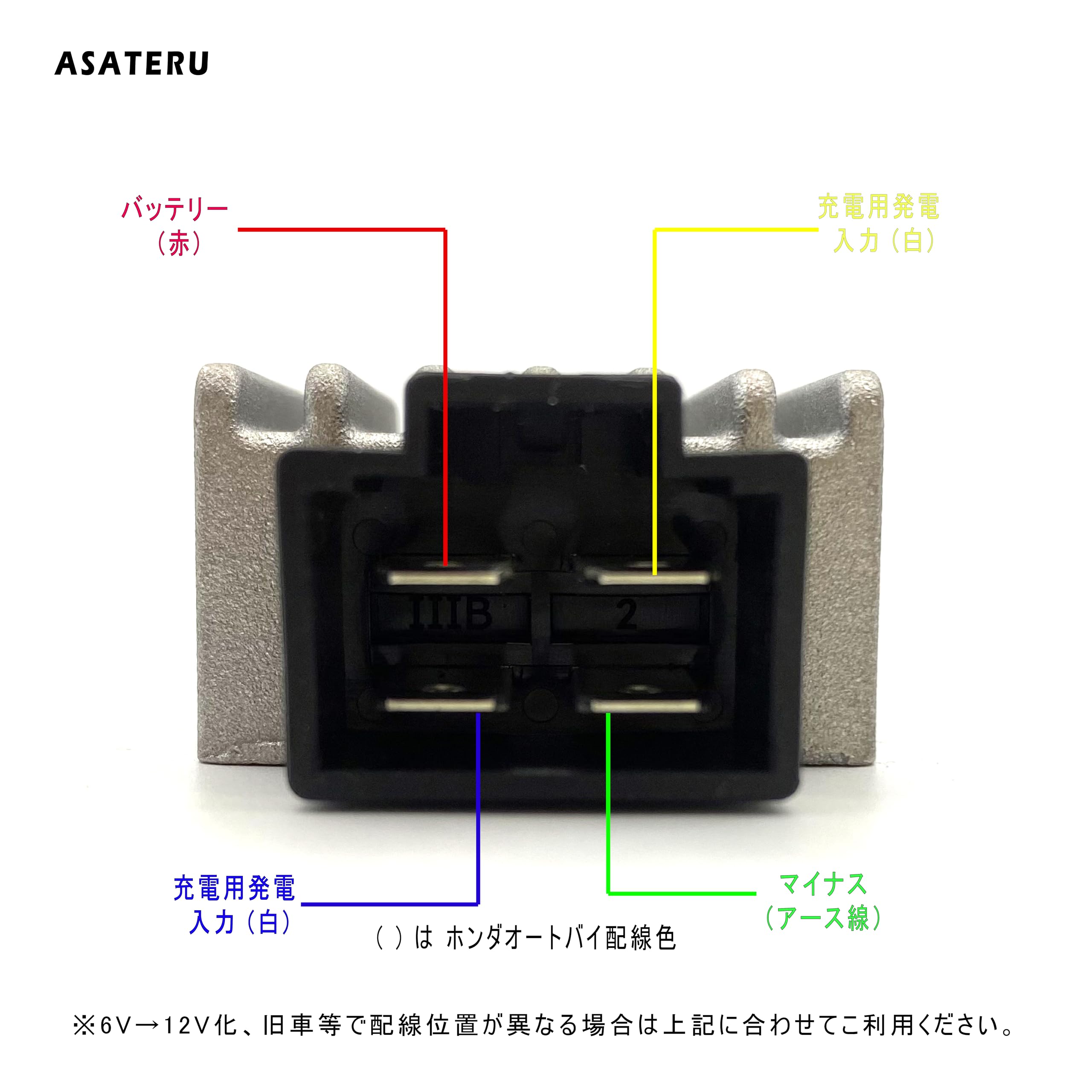 Amazon.co.jp: ASATERU バイク用 レギュレーター レクチファイア 4ピン