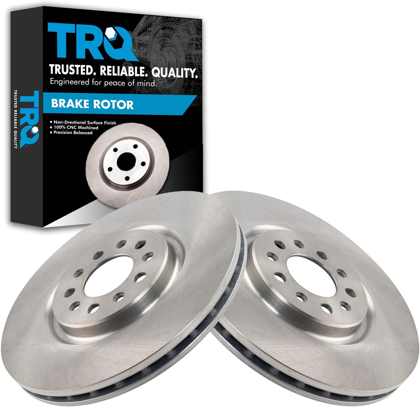 TRQ Front Brake Rotor Set Compatible with 15-17 Chrysler 200 with 330mm Diameter Front Rotors 14-23 Jeep Cherokee with 330mm Diameter Front Rotors 2023 Dodge Hornet without Red Painted Calipers