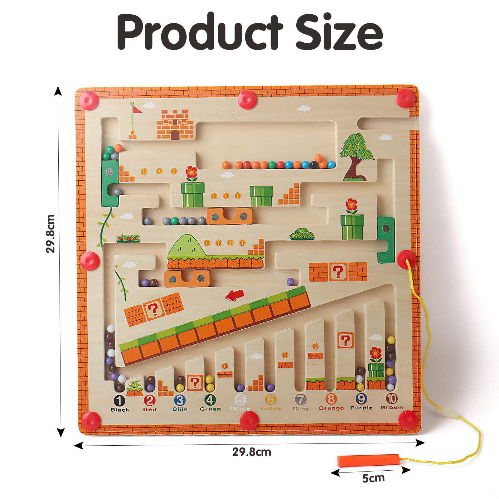 Labirinto Magnetico Bambini 3 4 5 6 7 8 Anni, Giochi Montessori di Colori e Numeri, Gioco Educativo per Bambini Regalo Ragazze Ragazzi