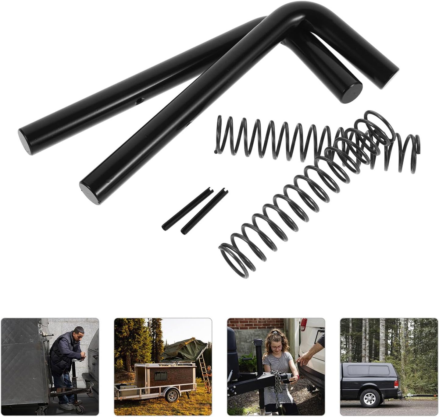 Vaguelly Heavy Duty Trailer Gate Latch Pin Kit with Spring Utility Trailer Gate Spring Latch Hardware Replacement