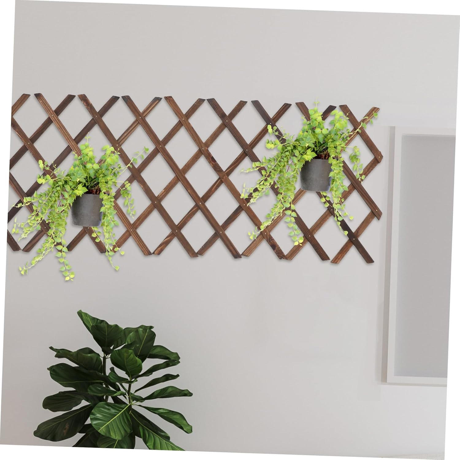 Expandable Wooden Garden Trellis Natural Cedar Outdoor Decor for Porch Climbing Plants Support Privacy Fence Panel Patio Balcony Screen