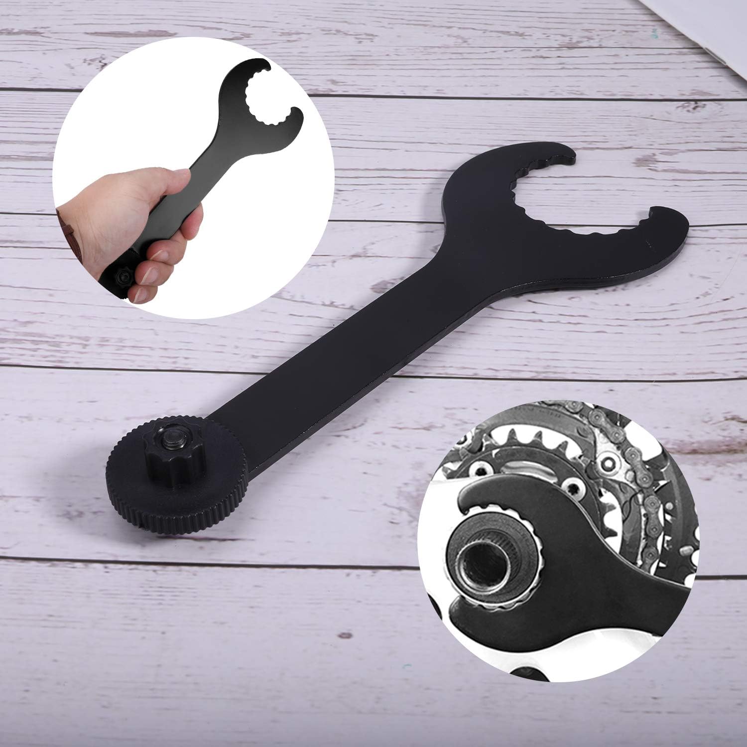 QKURT Bottom Bracket Wrench Compatible with Shimano Hollowtech II, External Cup BB Remove Tool BTM Bracket Tool