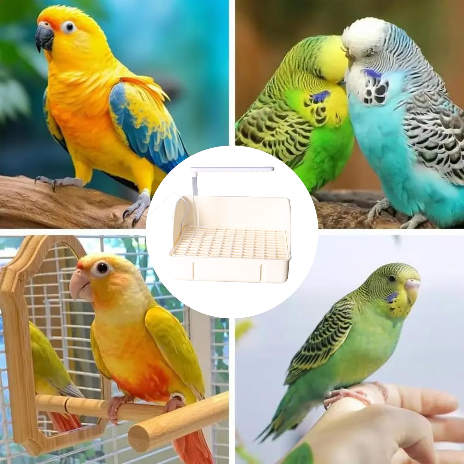 Bañera Automática para Pájaros,Baño Automático de Loros,Bañeras para Pájaros,Bañera de Ducha para Pájaros,Baño de Pájaros para Jaula,para Agapornis Gorriones Canarios Baño