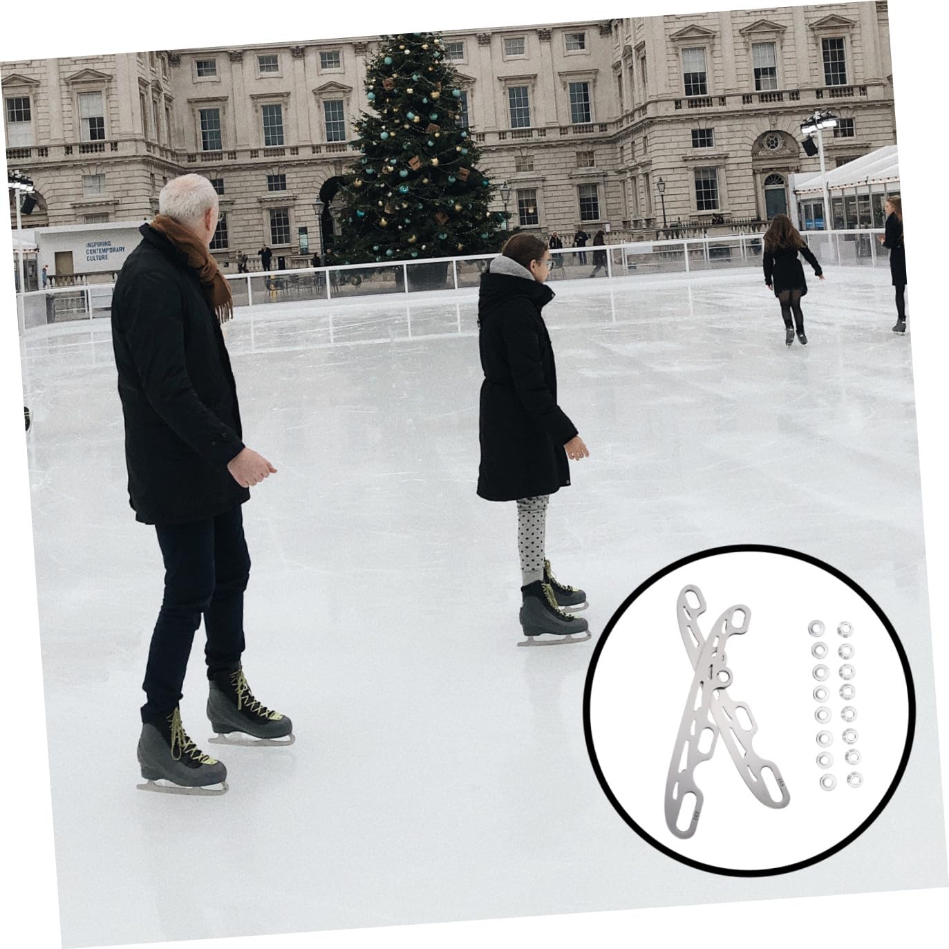 Cuchillas Patines Ruedas Acero Inoxidable con Tapones Reemplazables para Hockey y Artístico