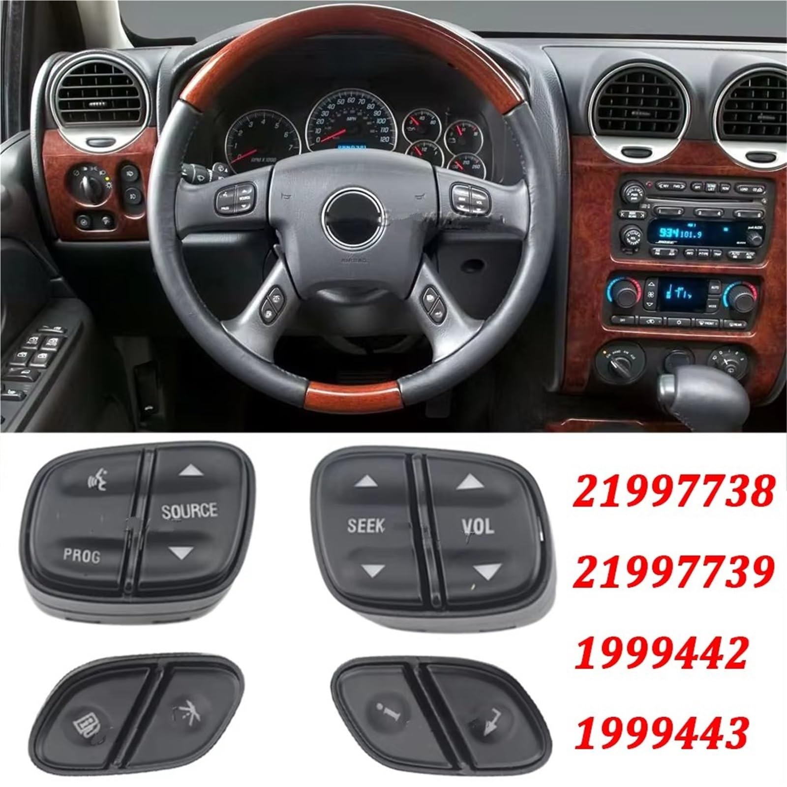 Botón Control Crucero Volante Botón De Control Volumen Radio del Volante para Cadillac para Escalade 2003-2006
