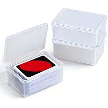 2PCS Game Card Storage Box, Clear Plastic UNO Card Case, High Capacity Card Holders for Playing Cards, Trading Cards, Business Card & More NO Cards