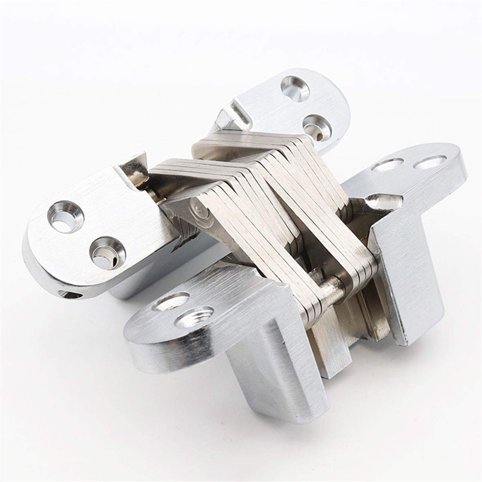 Hidden Wooden Door Cross Hinge Stainless Steel Hinge 180 Degree Concealed Heavy-Loading Folding Furniture Hardware Fittings Bearing 30kg