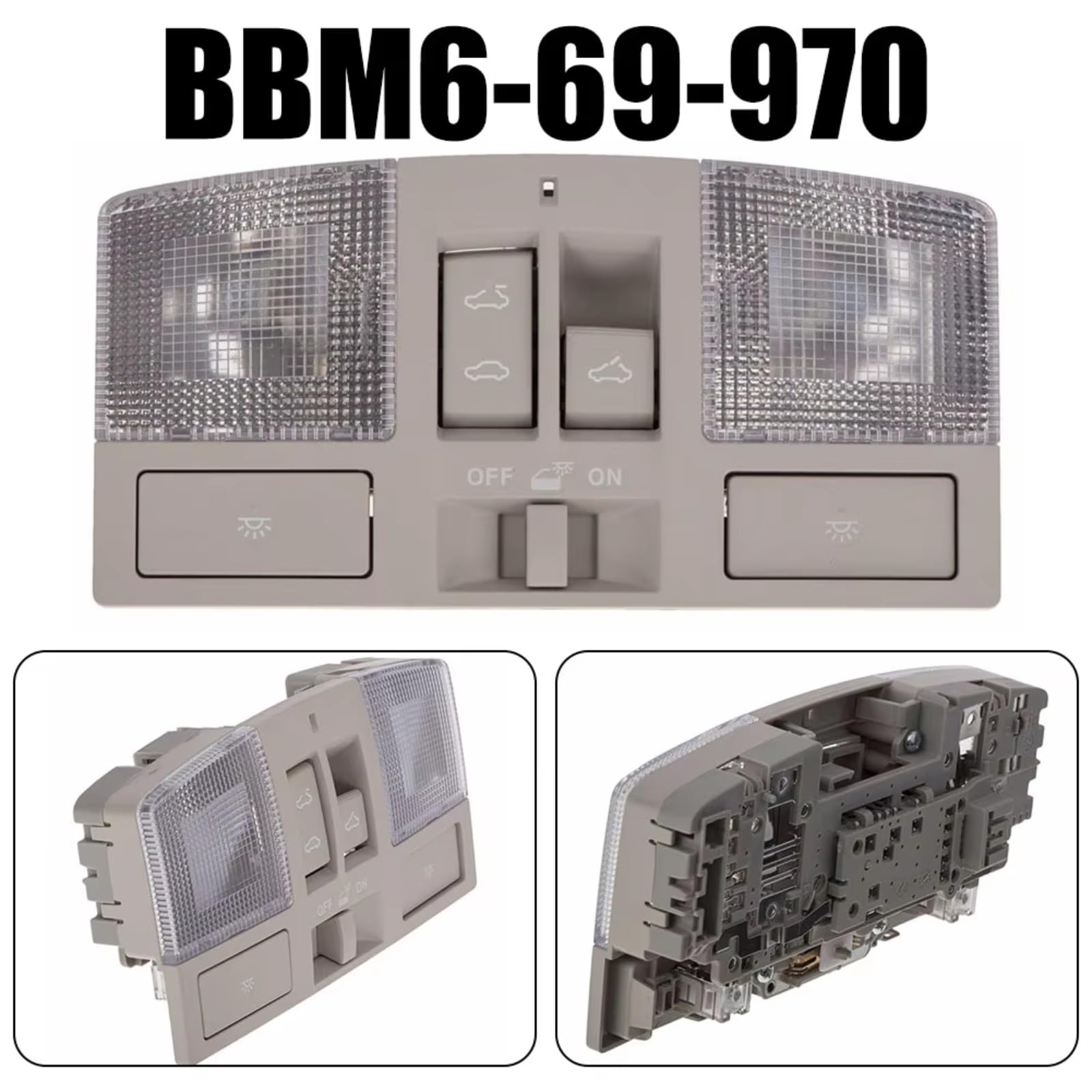 Luce Interna per Auto per Mazda 3 2010 2011 2012 2013 BBM6-69-970 Lampada di Lettura per Console Superiore Luci Tettuccio apribile Interni Tetto Mappa Soffitto