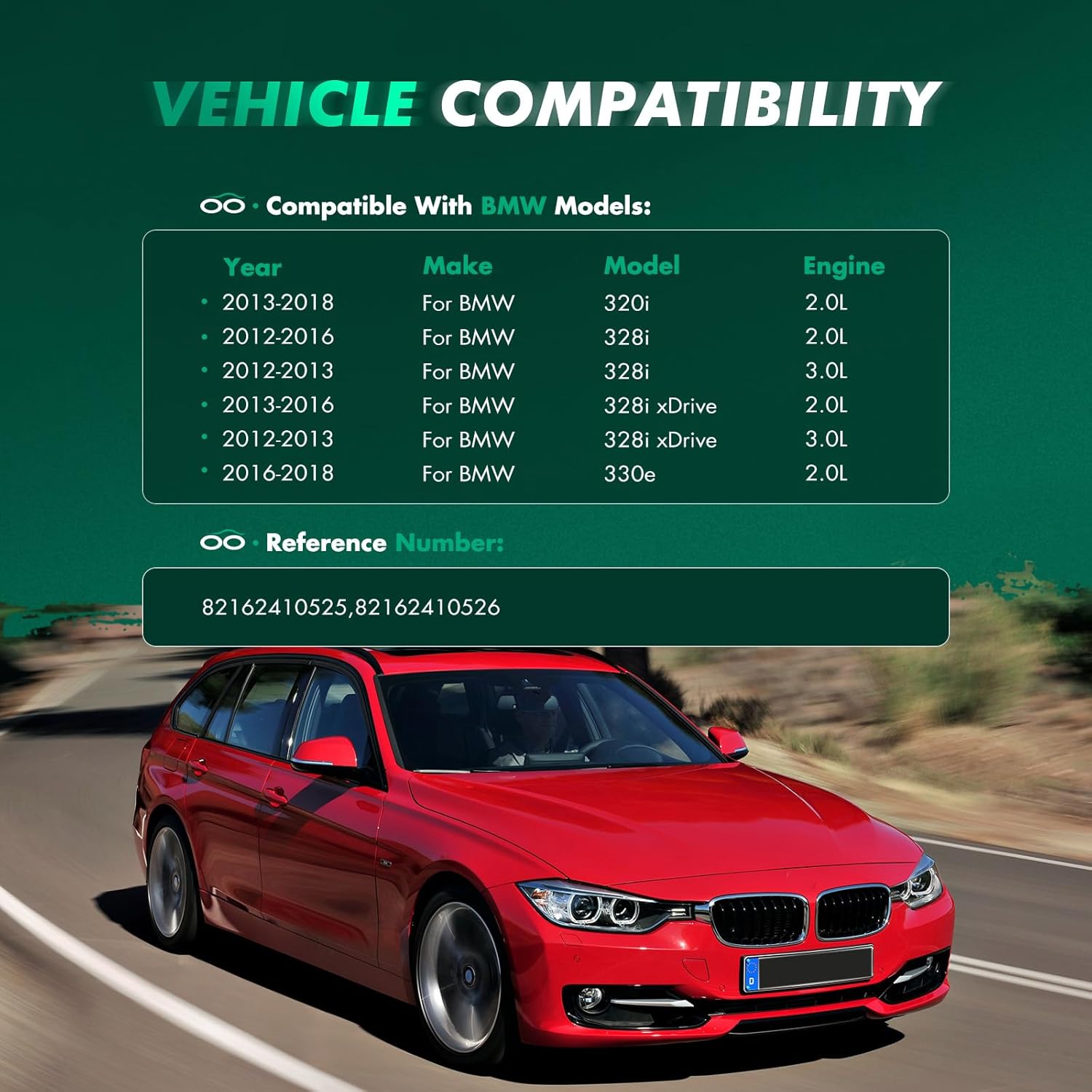 SCITOO 4PCS Mud Flaps Front & Fear Splash Guard set suitable for BMW 320i for BMW 328i for BMW 328i xDrive for BMW 330e 2012-2018 ‎82162410525 82162410526