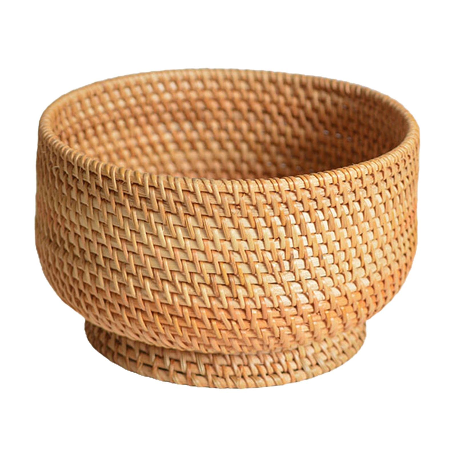 Hlhlh 20X12cm Hand Woven Fruit Basket, Sundries Picnic Bread Snack Or Home Living Room Dining And Kitchen Decor(20X12cm)