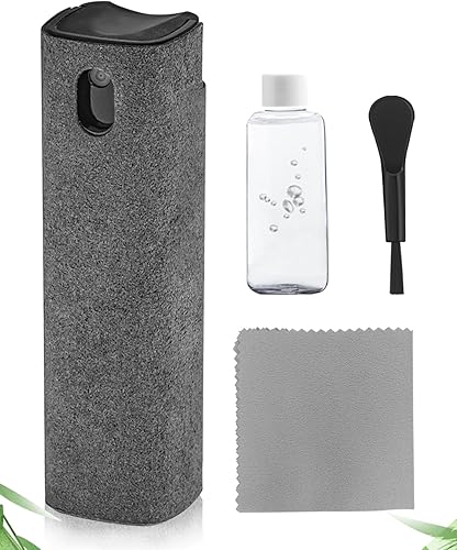 Screen Cleaner Spray and Wipe Touch Screen Cleaner Cleaner iPad Cleaner for iPhone Computer Laptop Tablet MacBook Tesla Display Cell Phone Eyeglasses（Grey）