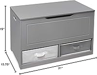 Vista 8 de Badger Basket Caja de juguetes y banco de almacenamiento, combo de pecho y asiento con 2 cestas reversibles, tapa de bisagra de seguridad