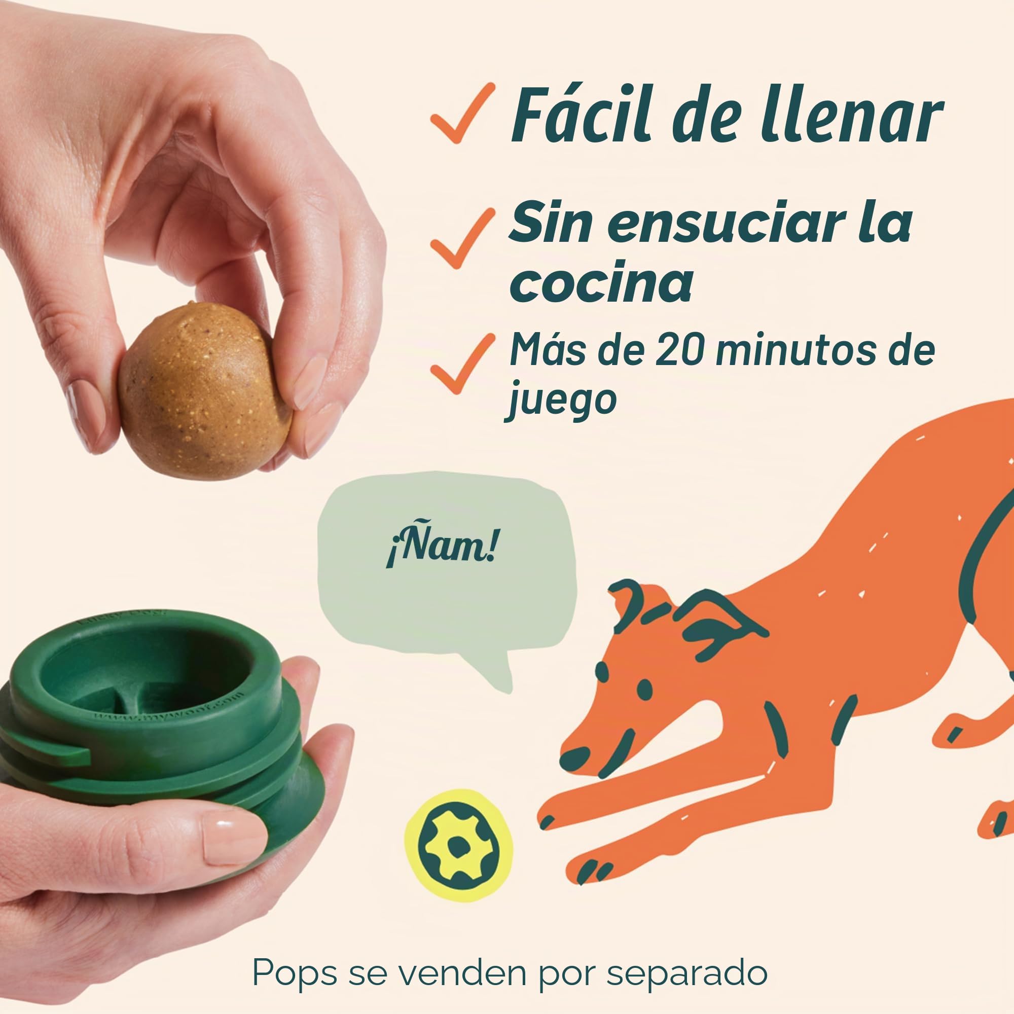 Woof Pupsicle, Juguete de Larga duración para Mantener a tu Cachorro distraído, Seguro para Perros, fácil de Limpiar, Juguetes rellenables para Perros, pequeño de 10 a 25 Libras