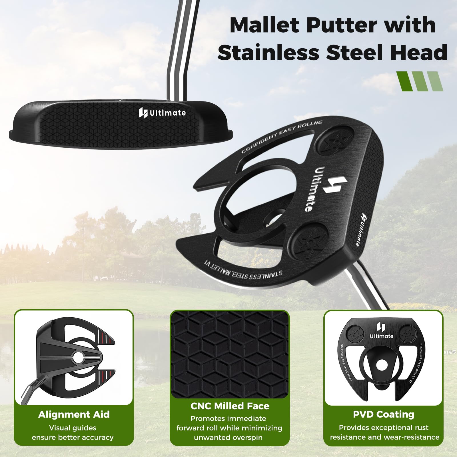 LIFEZEAL Komplettes Golf-Set für Rechtshänder, Golftasche, tragbar, leicht, Standbag mit 11 Clubs, Regenhülle und einziehbarem Sockel, Ausrüstung für Herren