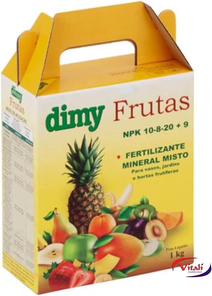 DIMY FRUTAS NPK 10-8-20 + 9 FERTILIZANTE MINERAL MISTO PARA FRUTÍFERAS 1KG