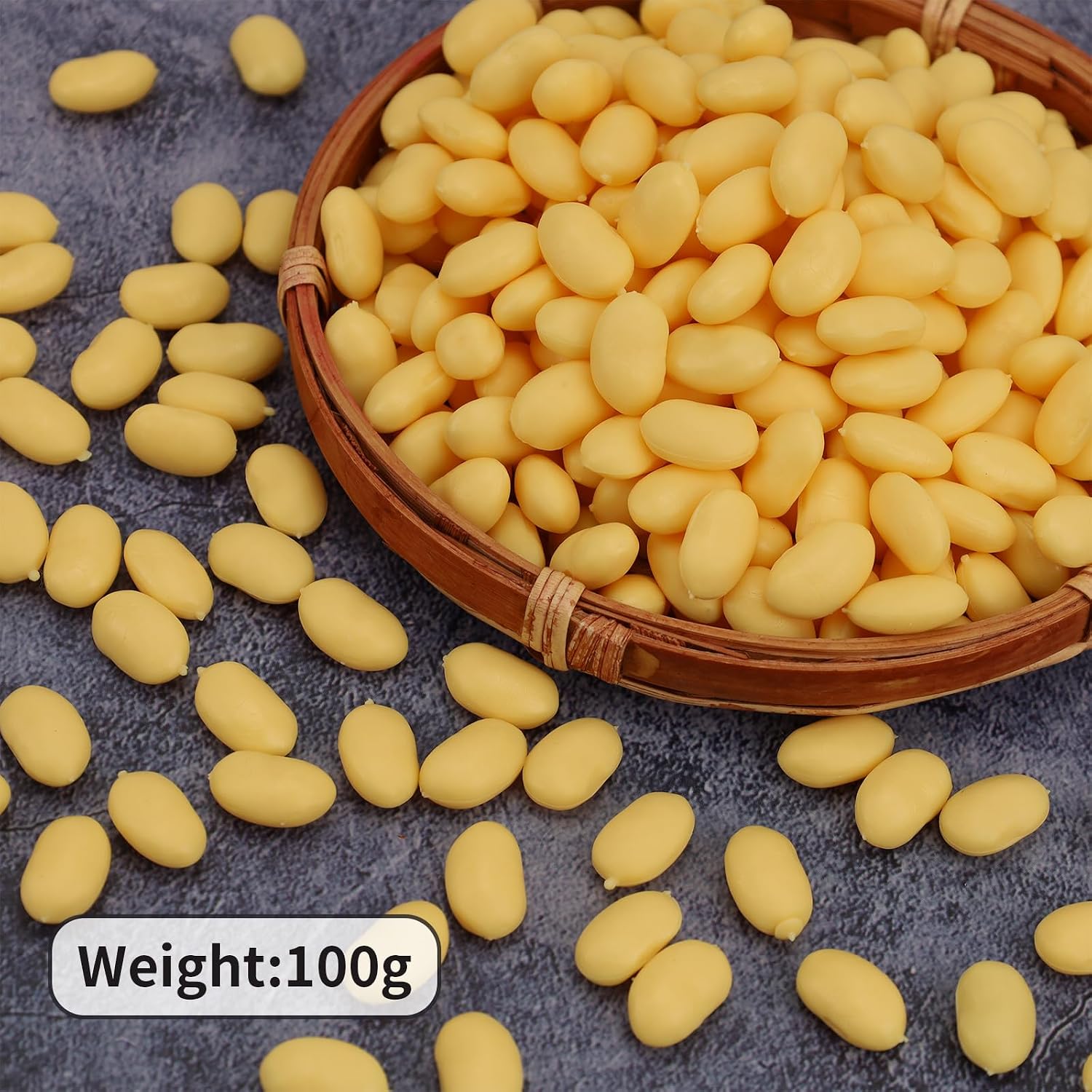 Gresorth 100g Fake Yellow Beans Decoration Artificial Vegetable Ornament Model Home Party Kitchen Shop Learning Props