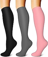 Vista 20 de FEYHAY Calcetines de compresión de cobre (3 pares) de 15-20 mmHg de circulación es la mejor atlética y diaria para hombres y mujeres, correr