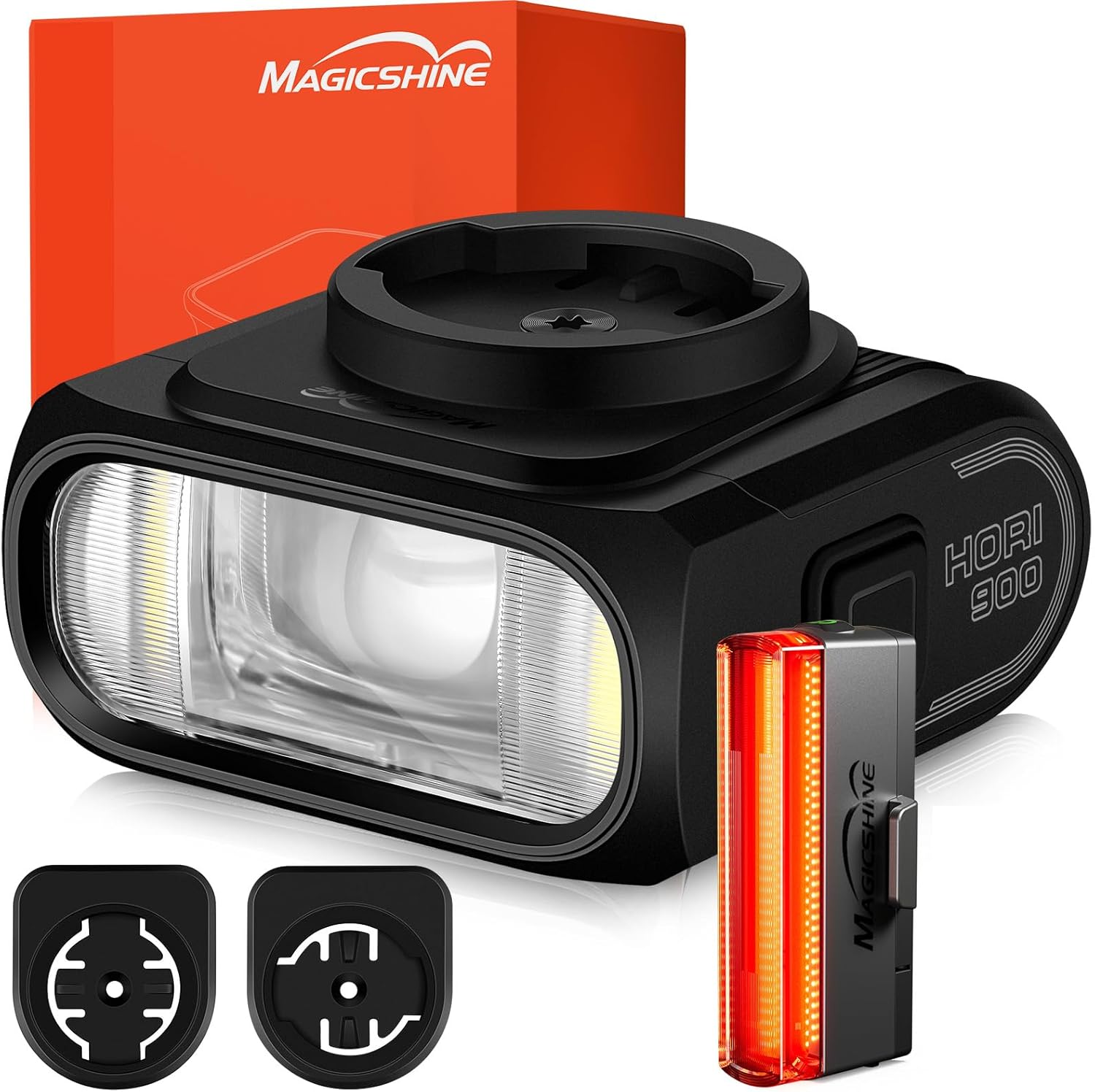 Magicshine Hori 900 Compatible with Garmin/Wahoo Bike Computer Dual Mounted Bike Light 900 Lumens Super Bright Independent DRL Fast USB-C Charging IPX6 Waterproof Rating Bicycle Headlight