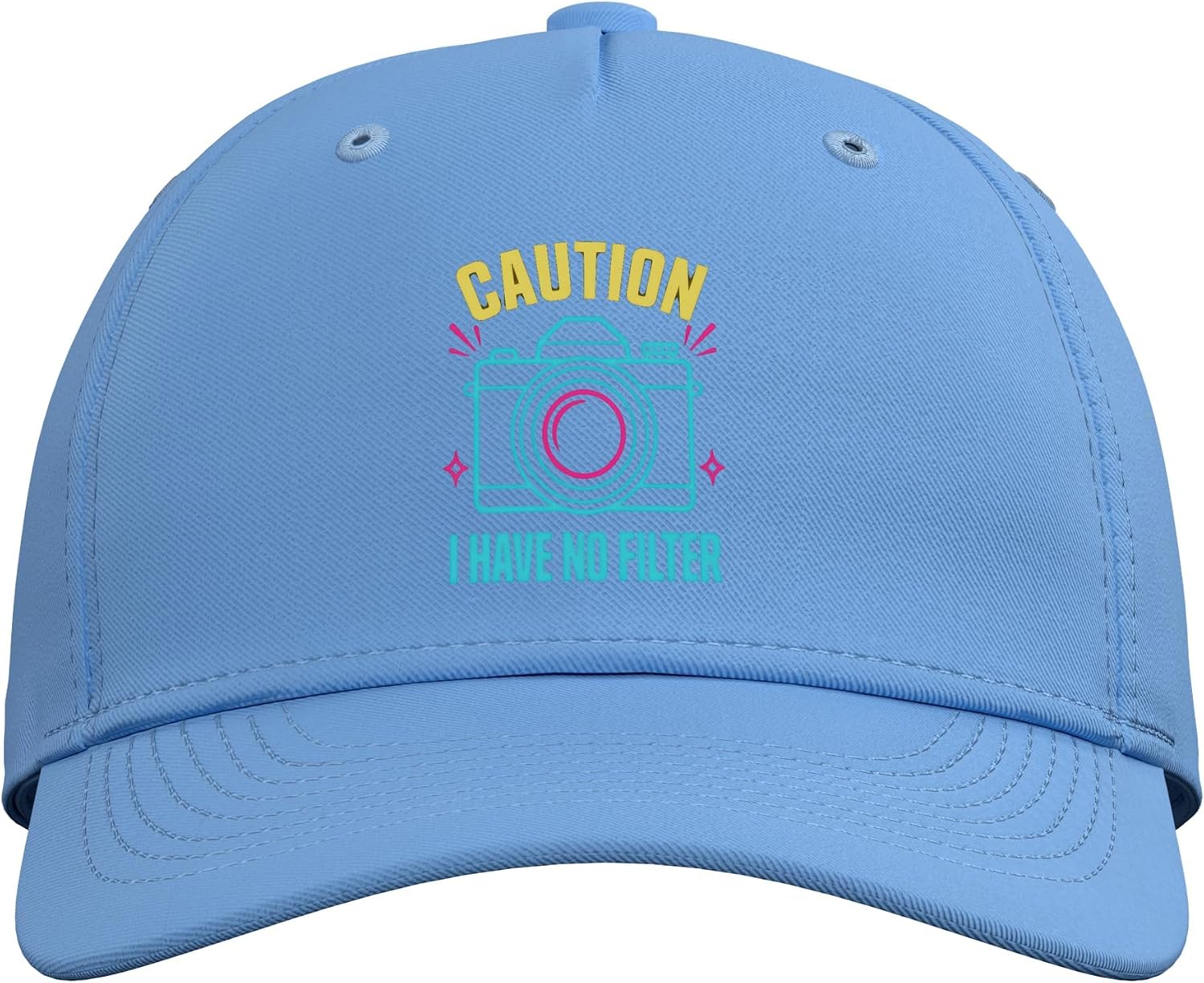Caution I Have No Filter Retro Vintage Camera Sarcastic Adjustable Baseball Hat image 2