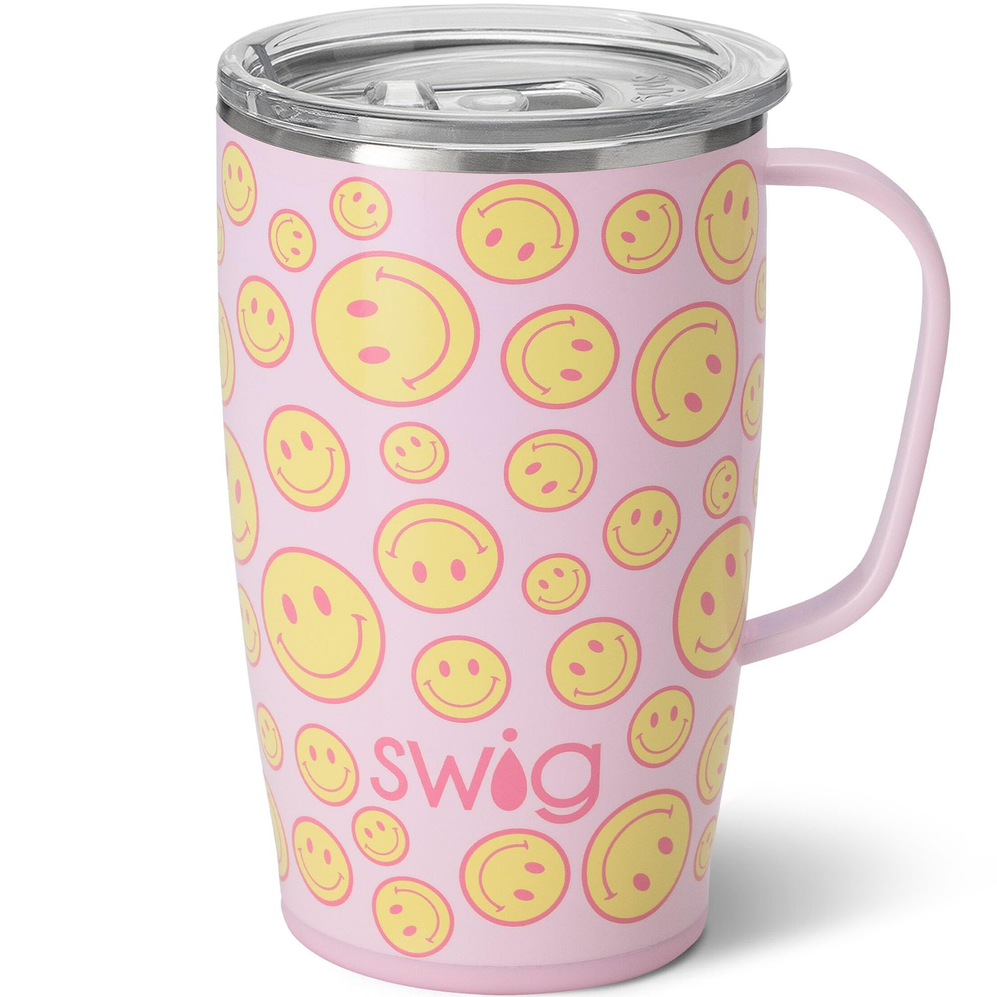 Swig Life 18oz Insulated Travel Mug with Handle & Lid, Oh Happy Day