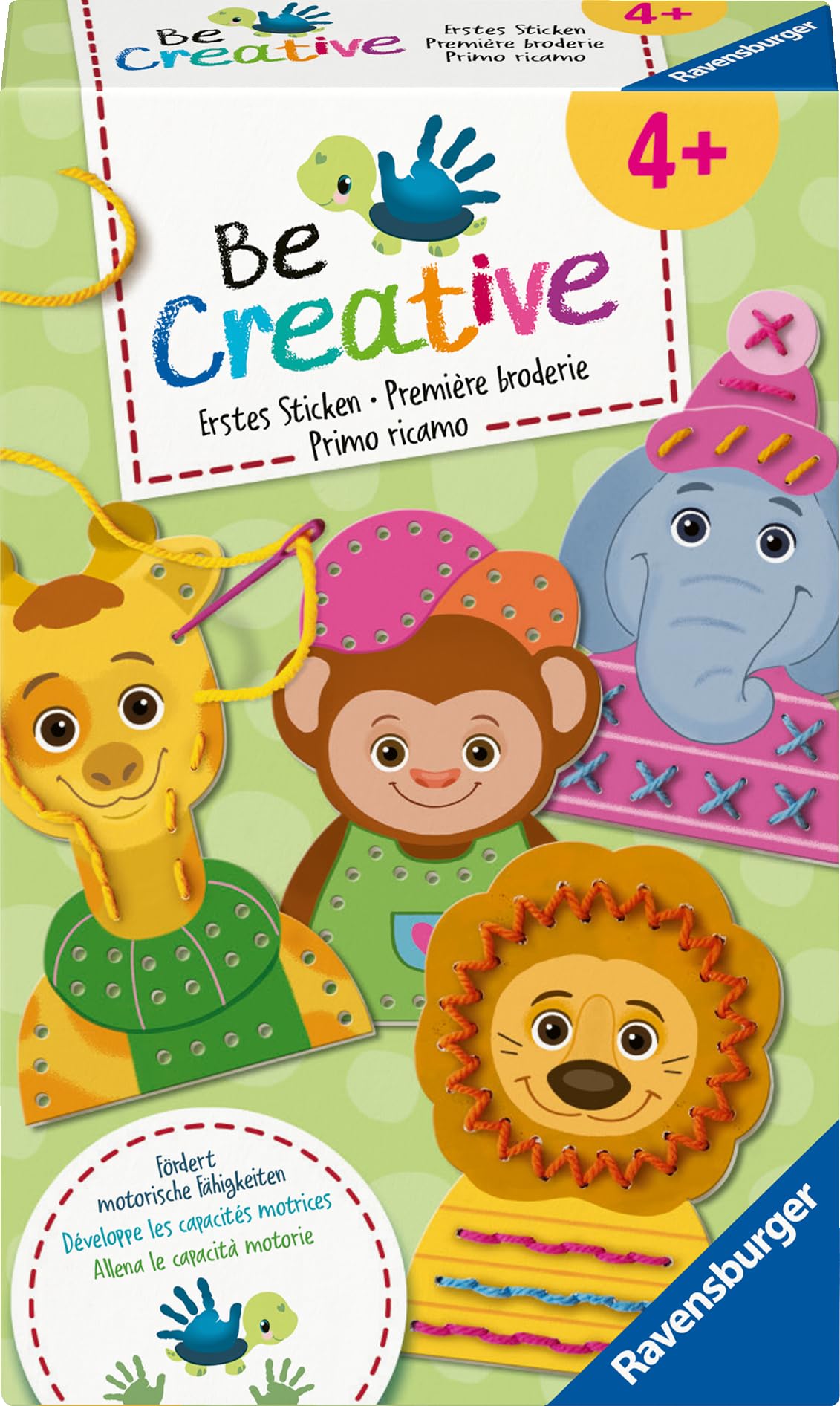 Ravensburger BeCreative Erstes Sticken - Bastelset für Kinder ab 4 Jahren, Erstes Sticken für Mädchen und Jungen - 25536 - Geburtstagsgeschenke, Deko selber basteln