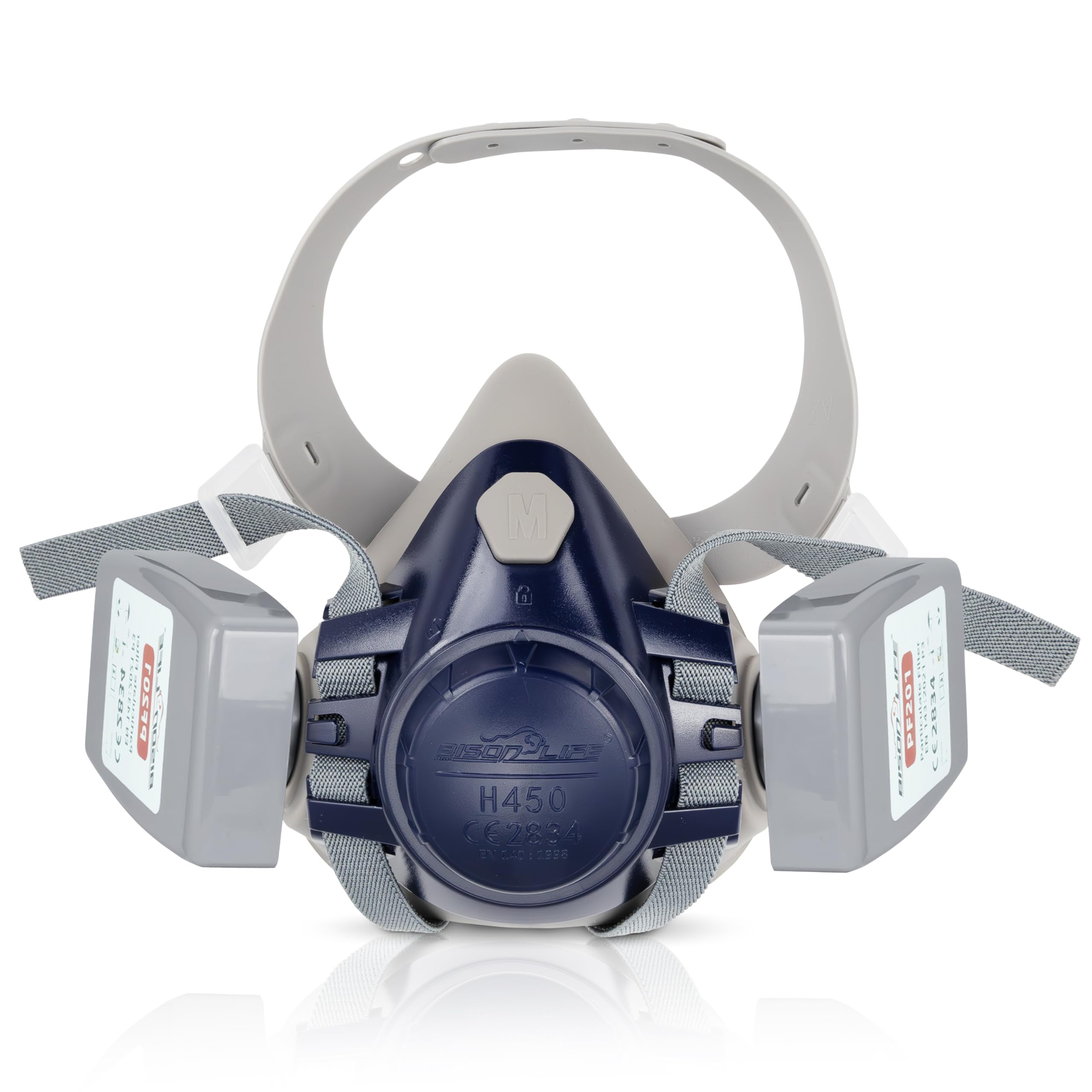BISON LIFE ProAer™- H450 with PF201 Industrial Respirator Mask, Reusable Face Mask for Welding Sanding, Grinding, Casting