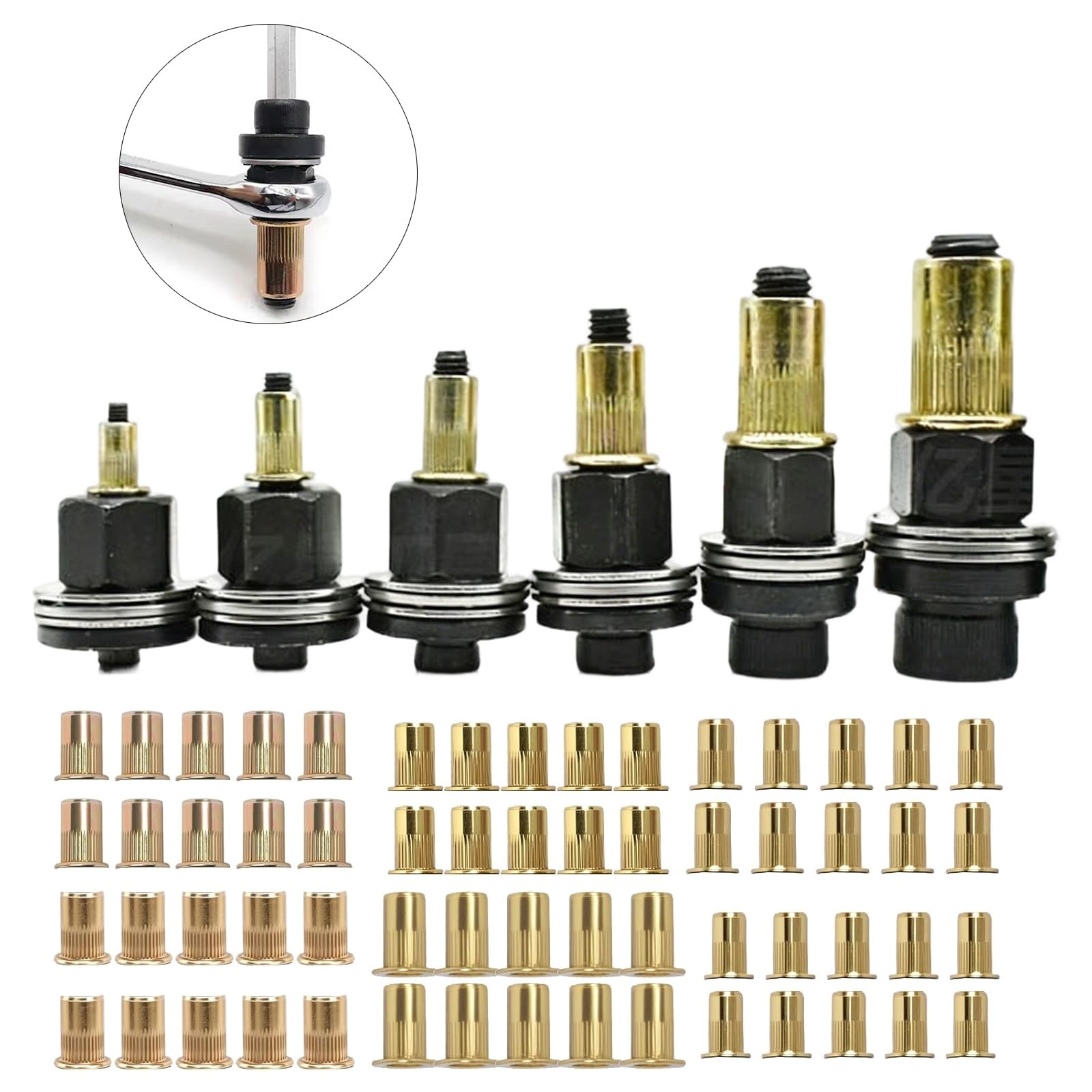 Rivetto manuale per 3-10 elementi di fissaggio in acciaio al carbonio con impugnatura ergonomica, strumento rivettatrice manuale ideale e manuale