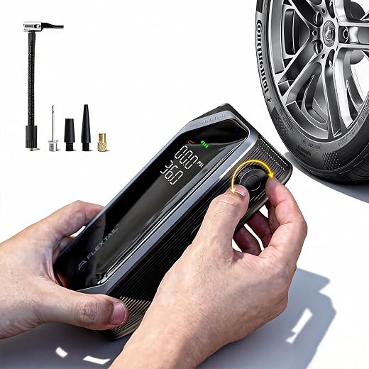 Rechargeable Electric Tire Inflator w/Knob Pressure Control - $23.98