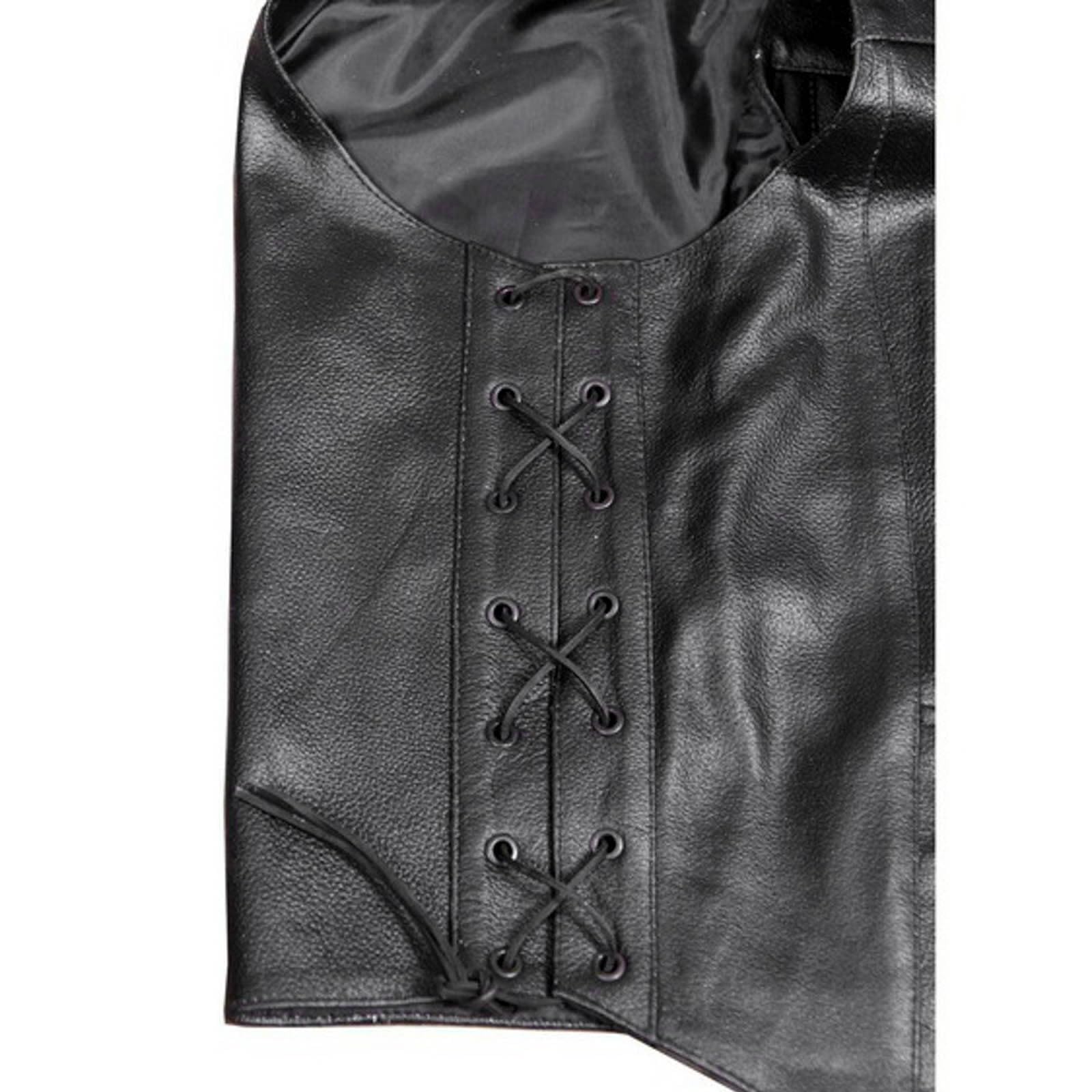 Gilet in pelle per motociclisti, rocker da motociclista, gilet da motociclista, gilet in pelle nera