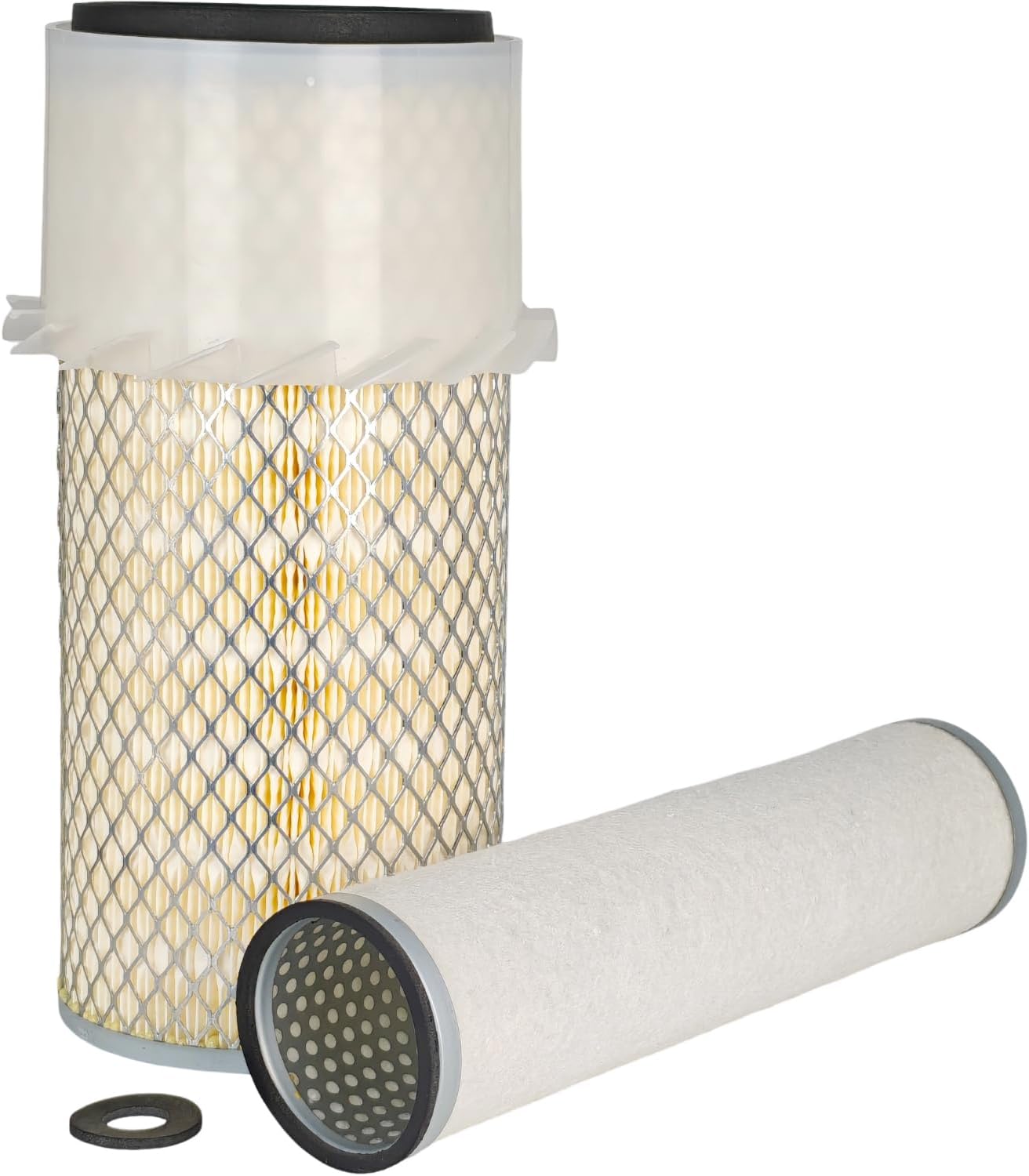 Outer Inner Air Filter Set 70000-11080 17381-11180 Compatible with Kubota L2850DT L2850F L3250DT L3250F L5450DT Tractor KX121-2 KX161-2 Excavator R420S R520S R410B Loader 15606-11080