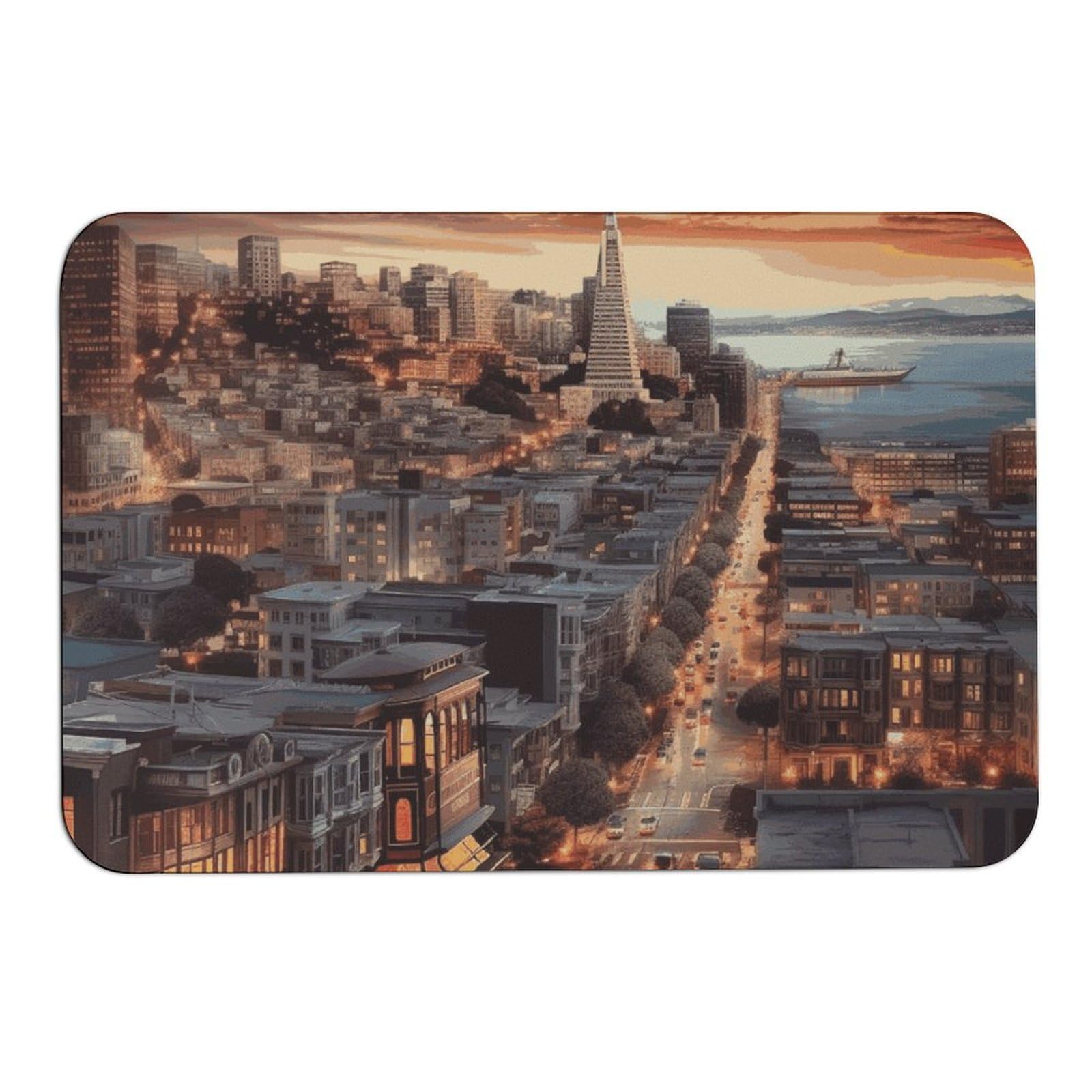 Tapis absorbant l'eau antidérapant San Francisco 60x39 pour intérieur extérieur