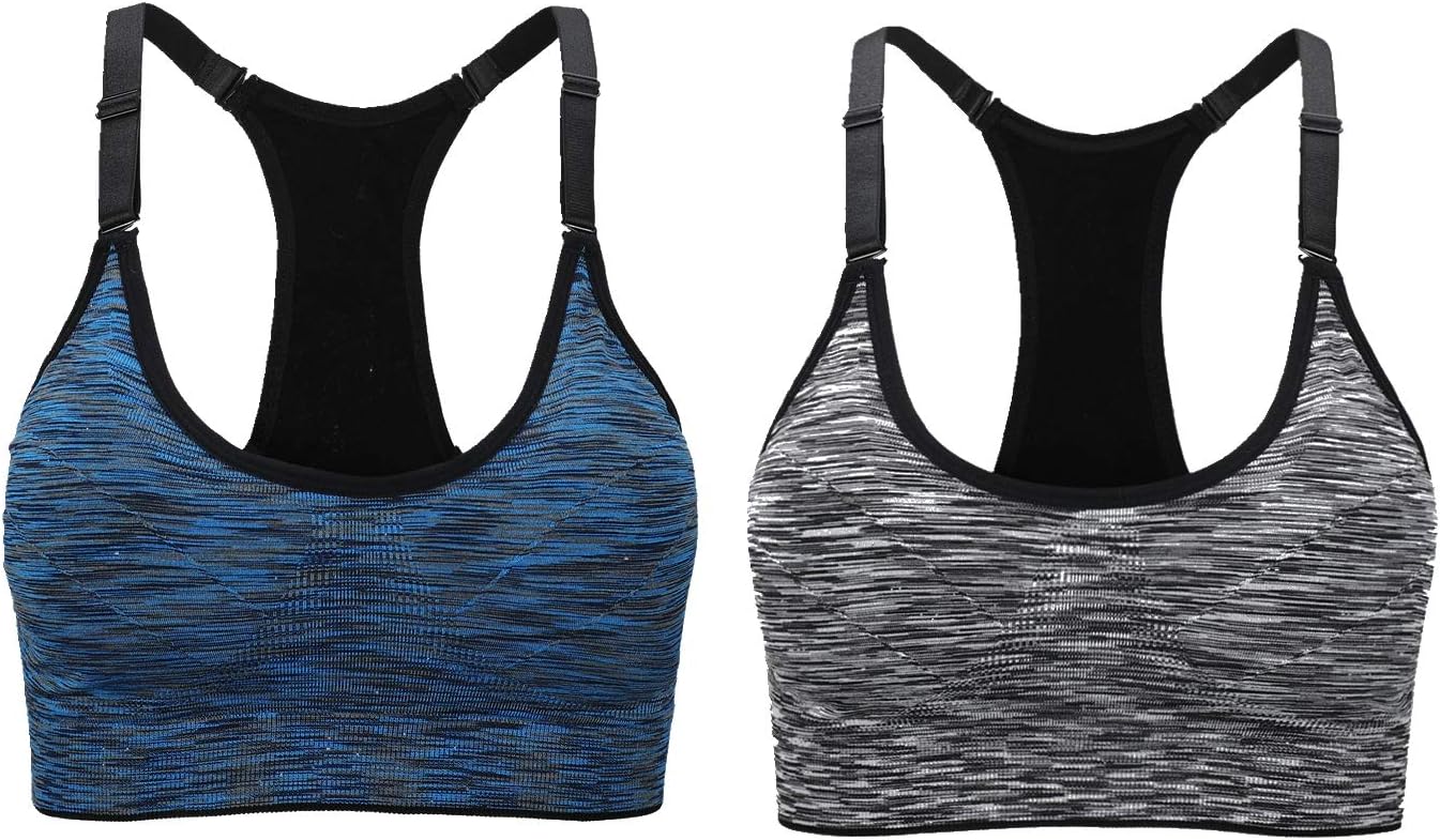 Vermilion Bird Women's Seamless Adjustable Straps Racerback Sports Bra