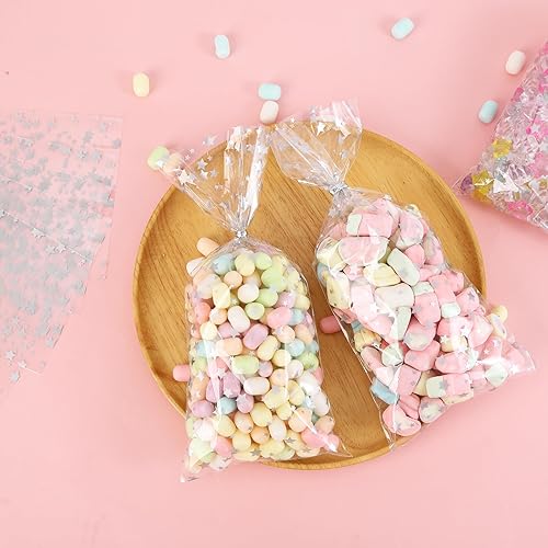 Miniatura 4 de LEOSINDA 100 bolsas de celofán planas transparentes de 5 x 11 pulgadas, bolsas de celofán, bolsas de celofán, bolsas para galletas, bolsas de