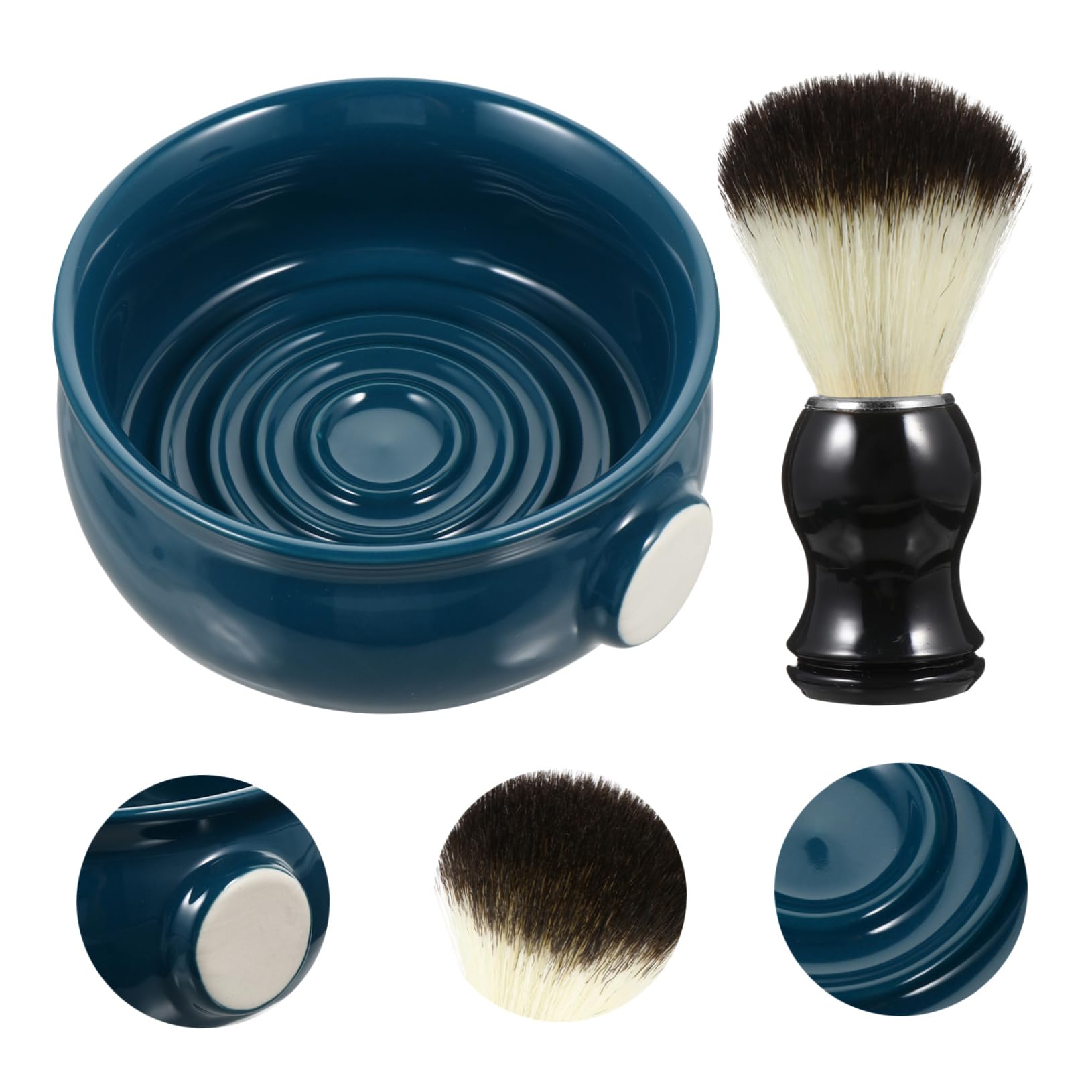 FRCOLOR Shaving Kit for Men 2-piece Set Shaving Brush Bowl Swirl Soap Bowl Grooming Shaving Bowl Beard Shaving Brush