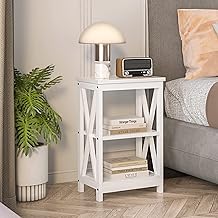 SogesHome Nightstand Telephone Table Sofa Side Table Small Tables for Living Room Bedroom, NSDCA-DX-240A-W