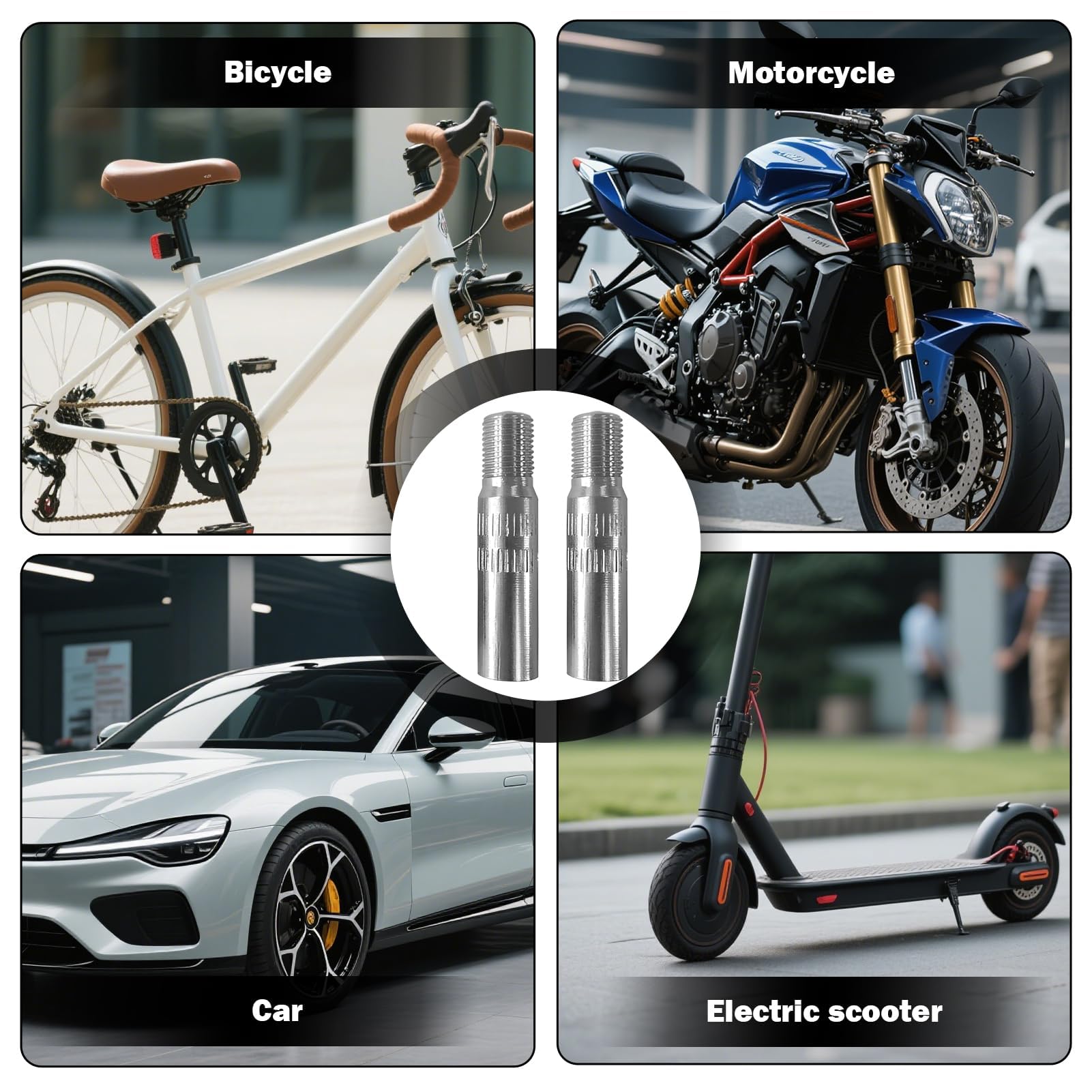 2 Pièces Extension De Valve De Pneu 39mm En Alliage D'aluminium,Rallonge Valve Pneu,Rallonge De Valve,Anti-Fuite,Embout De Gonflage,Compatible Xiaomi M365, M365pro Dualtron Adapté Autres Trottinette - 5